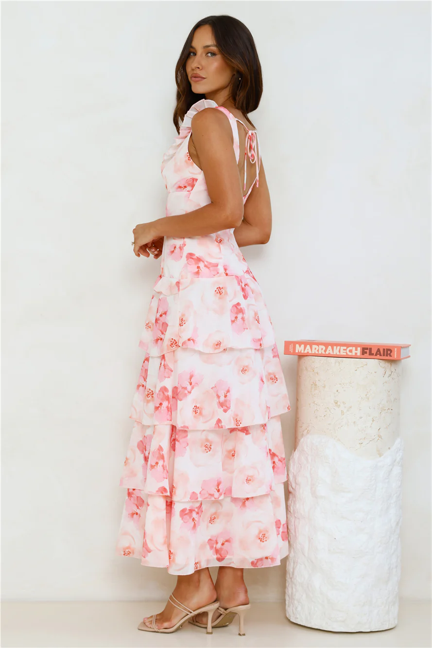 Sunset In Bali Maxi Dress Pink - luluinthesky