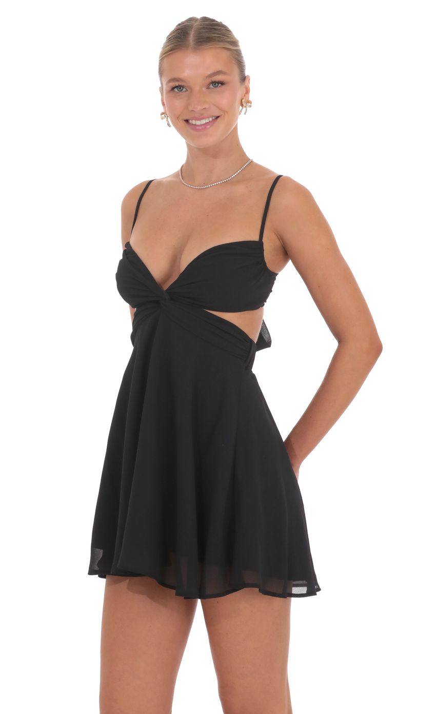 Cutout Fit and Flare Dress in Black - luluinthesky