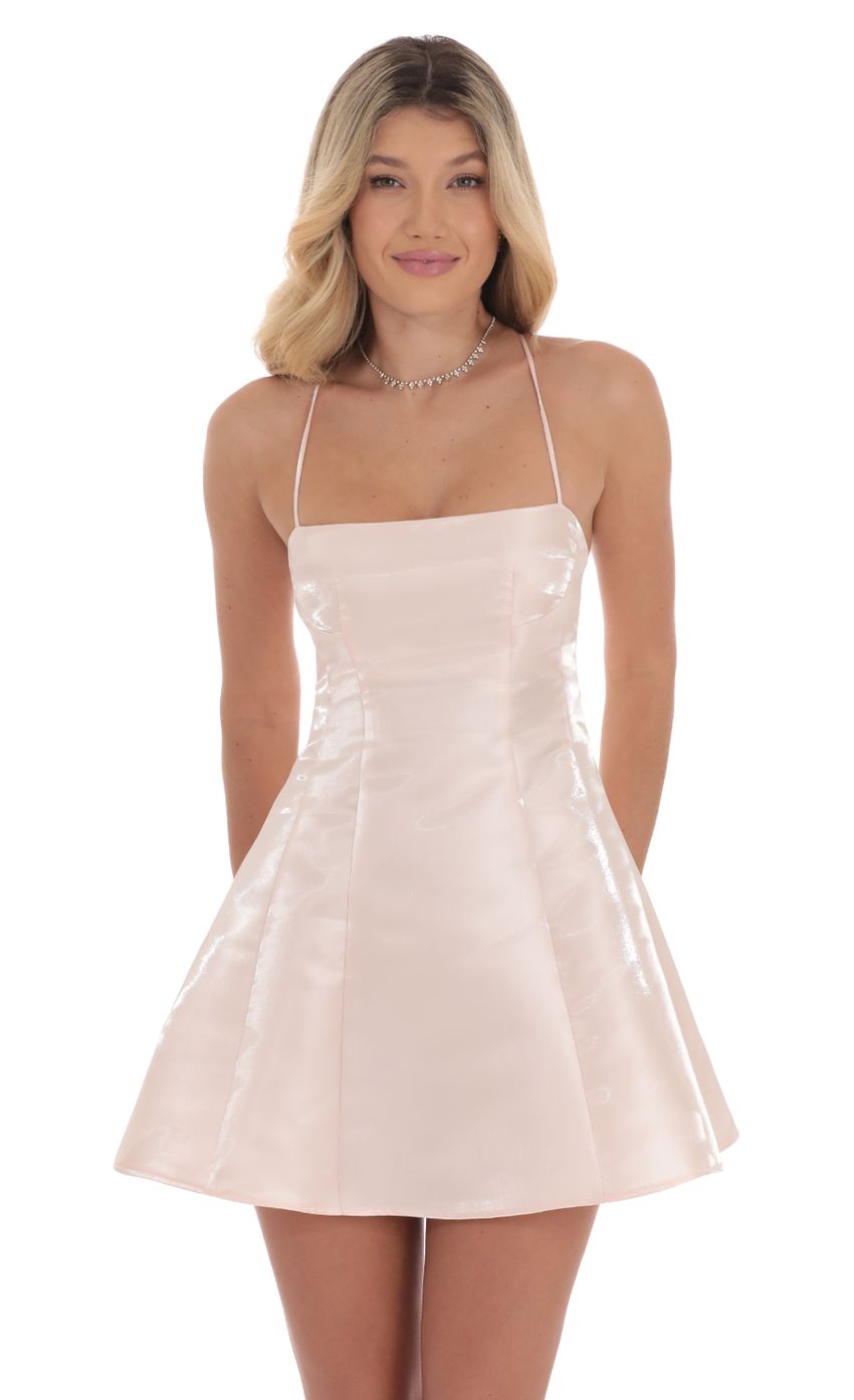 Sheen Fit and Flare Dress in Pink - luluinthesky