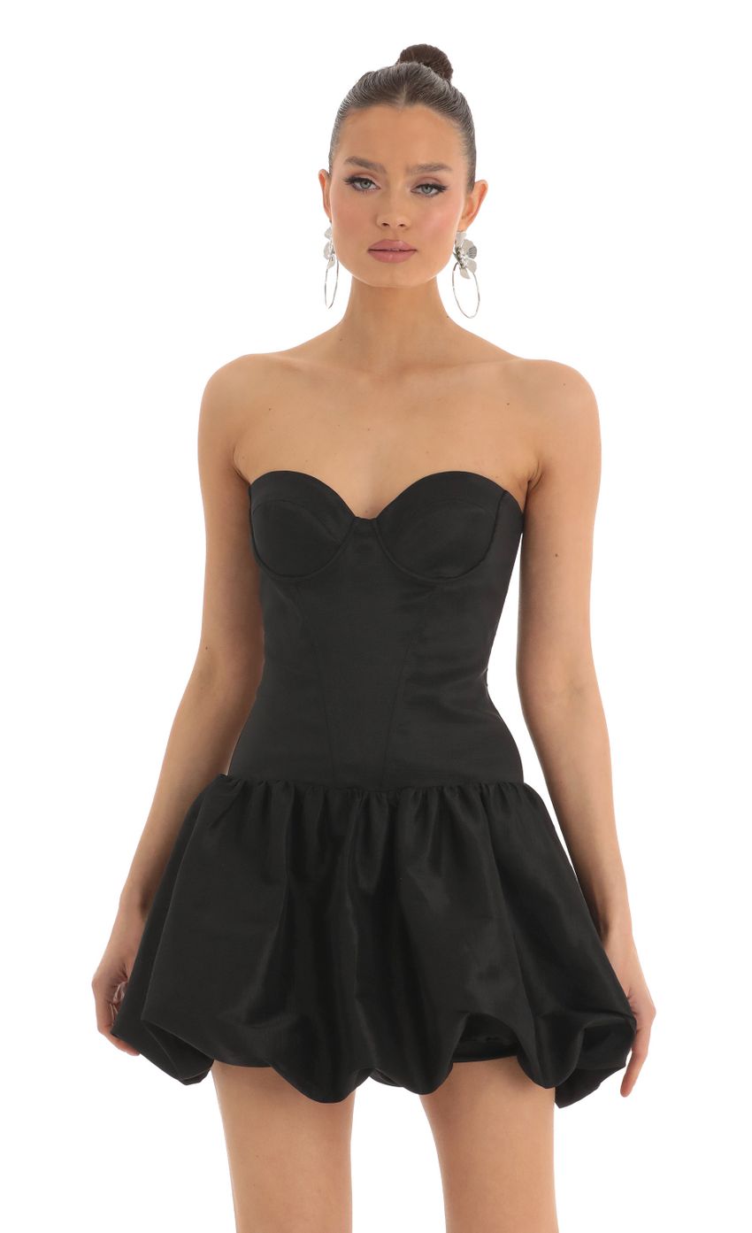 Corset Bubble Dress in Black - luluinthesky