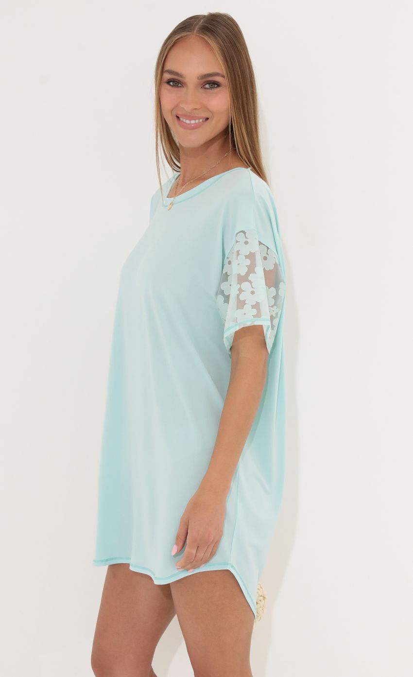 Shirt Dress in Teal Flowers - luluinthesky