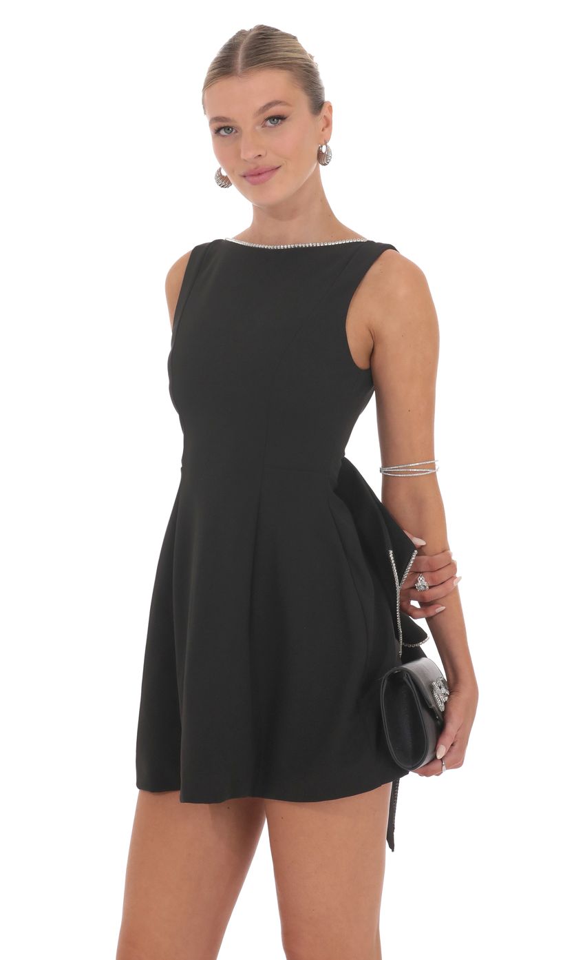 Attachable Rhinestone Fishtail Dress in Black - luluinthesky