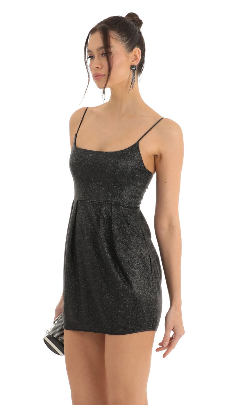 Glitter Dress in Black - luluinthesky