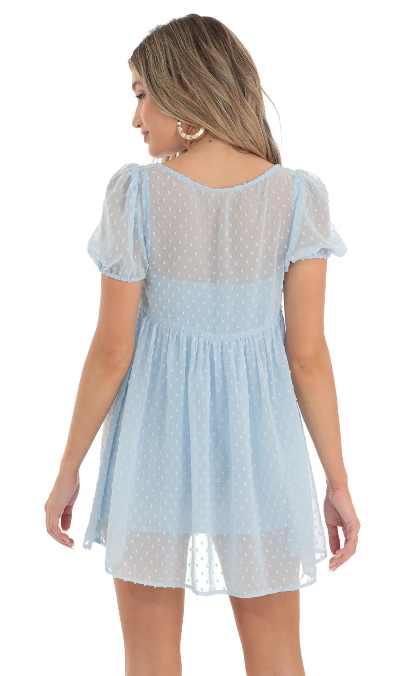 Dotted Lace Two Piece Dress Set in Blue - luluinthesky