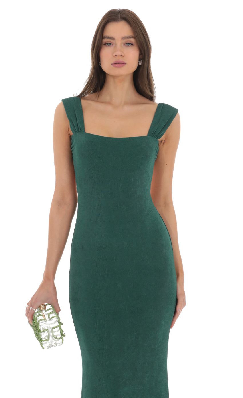 Open Back Maxi Dress in Green - luluinthesky