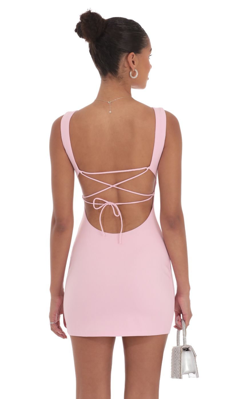 Open Back Bodycon Dress in Pink - luluinthesky