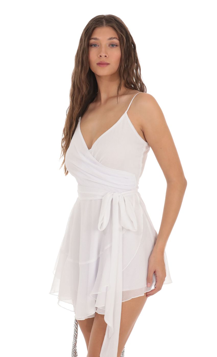 Wrap Dress in White Shimmer - luluinthesky