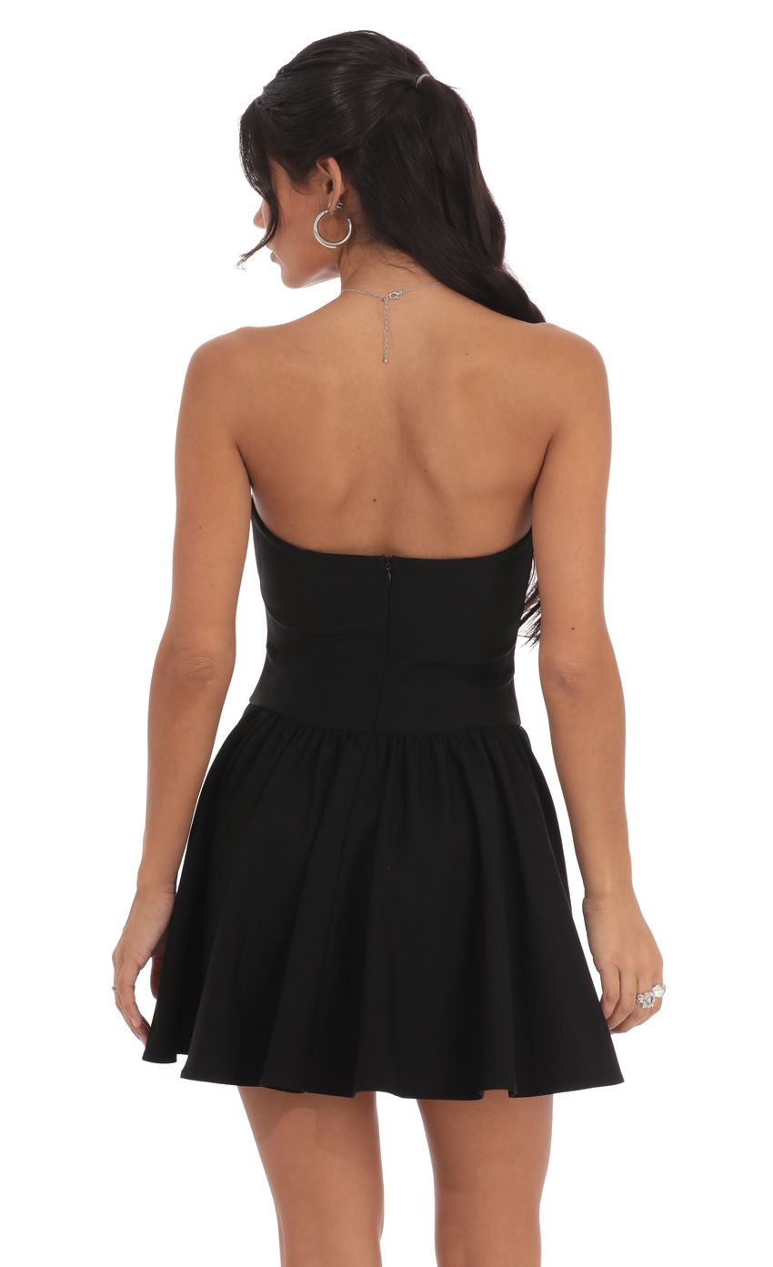Sequin Strapless Fit and Flare Dress in Black - luluinthesky