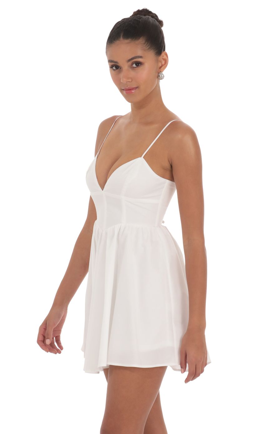 Corset Fit and Flare Dress in White - luluinthesky