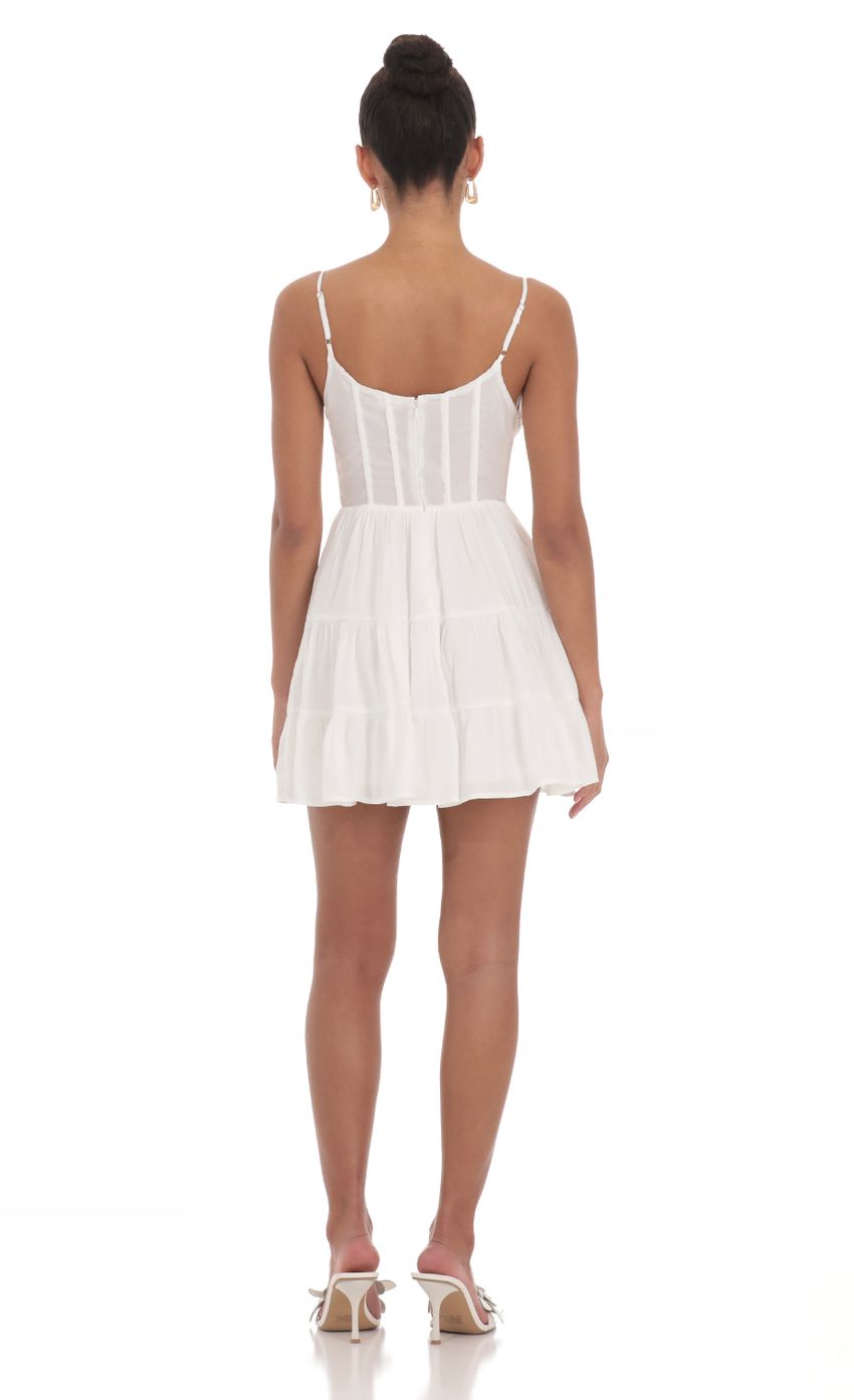 Corset A-line Dress in White - luluinthesky