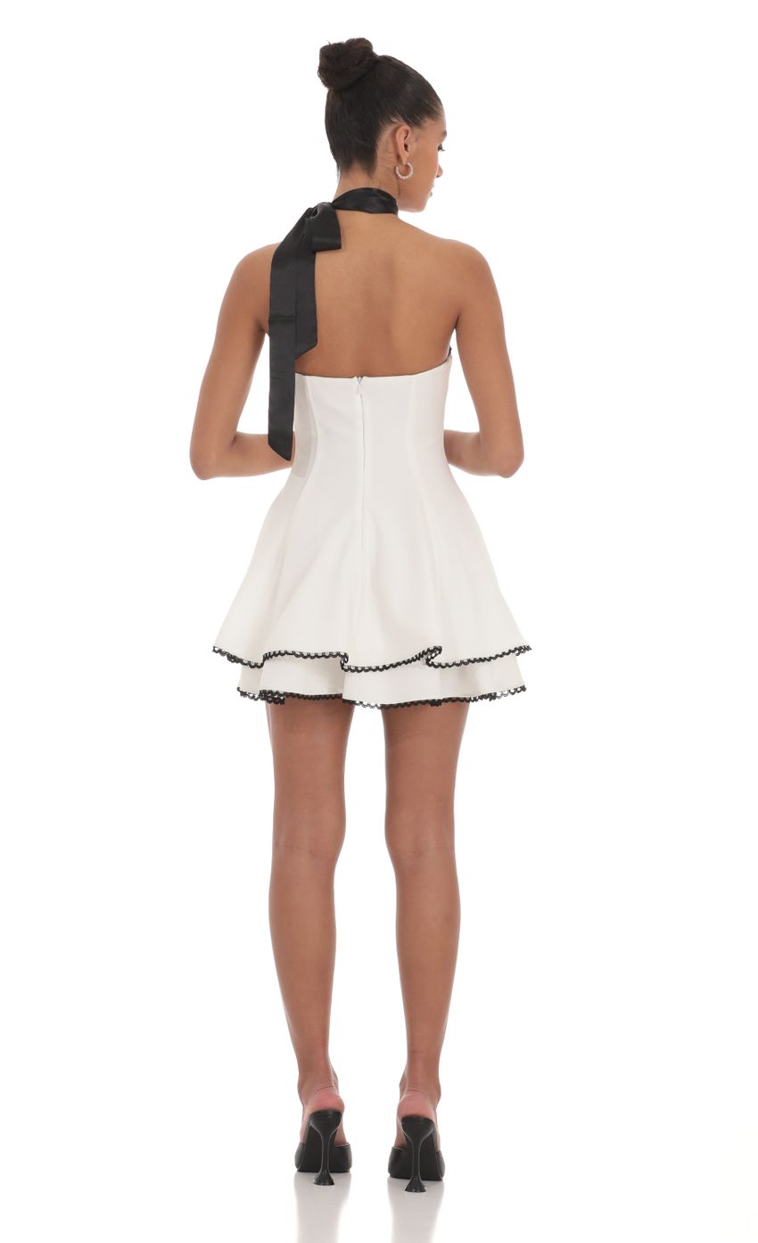 Satin Scarf Strapless Dress in White - luluinthesky