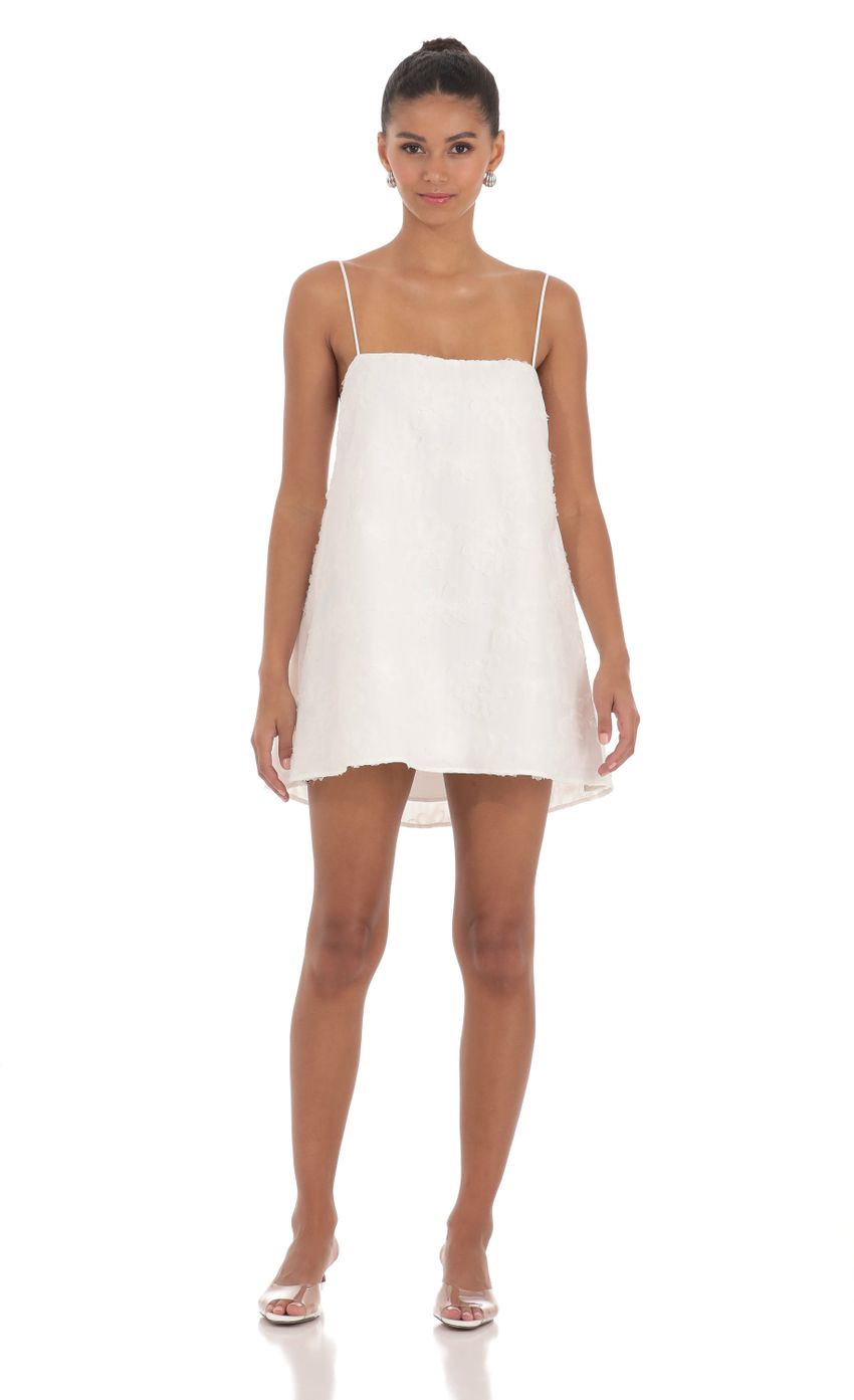 Textured Shift Dress in White - luluinthesky