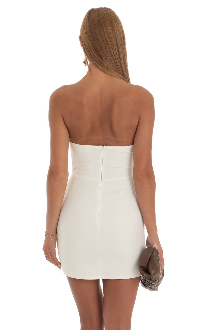 Strapless Corset Dress in White - luluinthesky