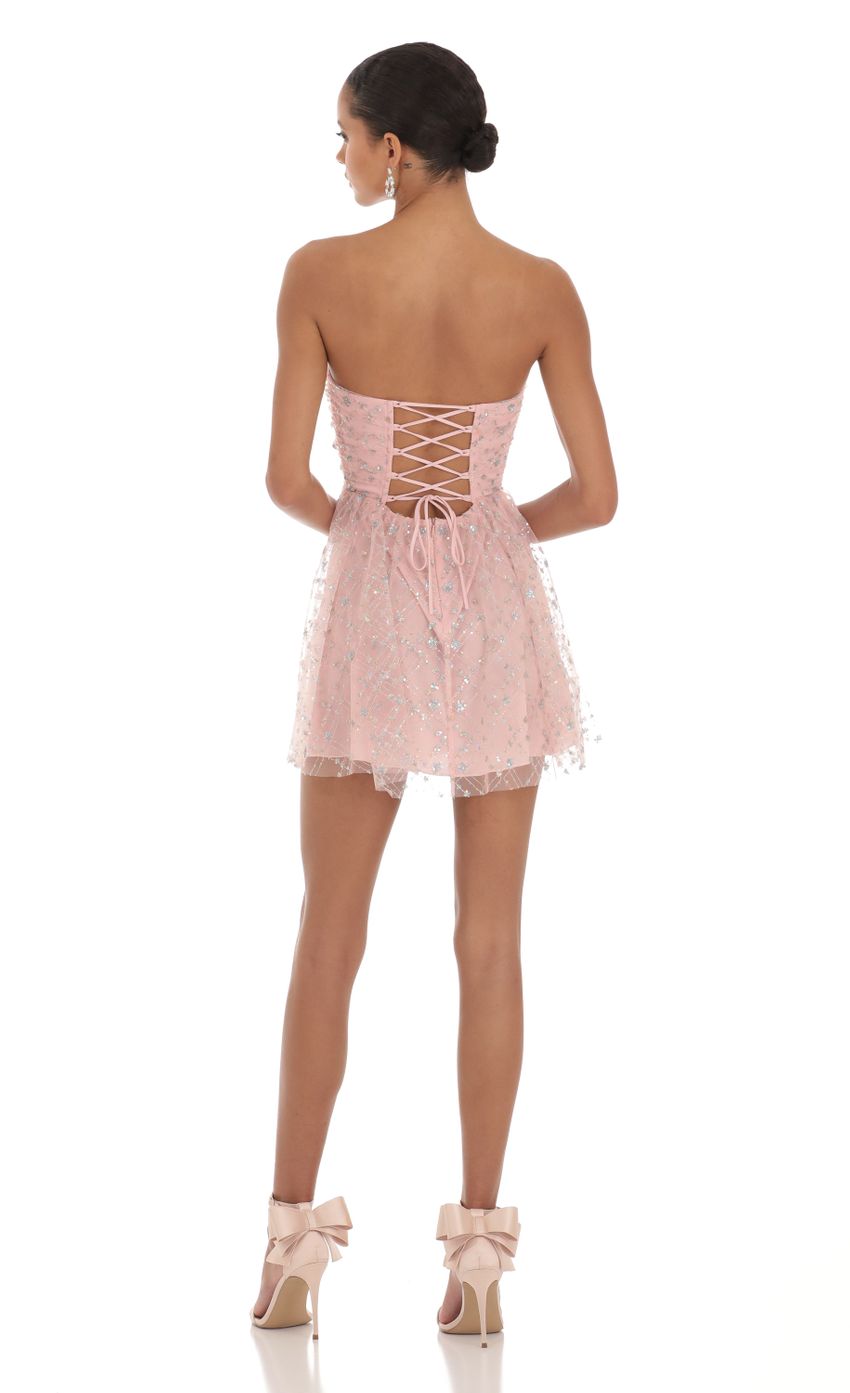 Julia Sequin A-Line Dress in Pink - luluinthesky