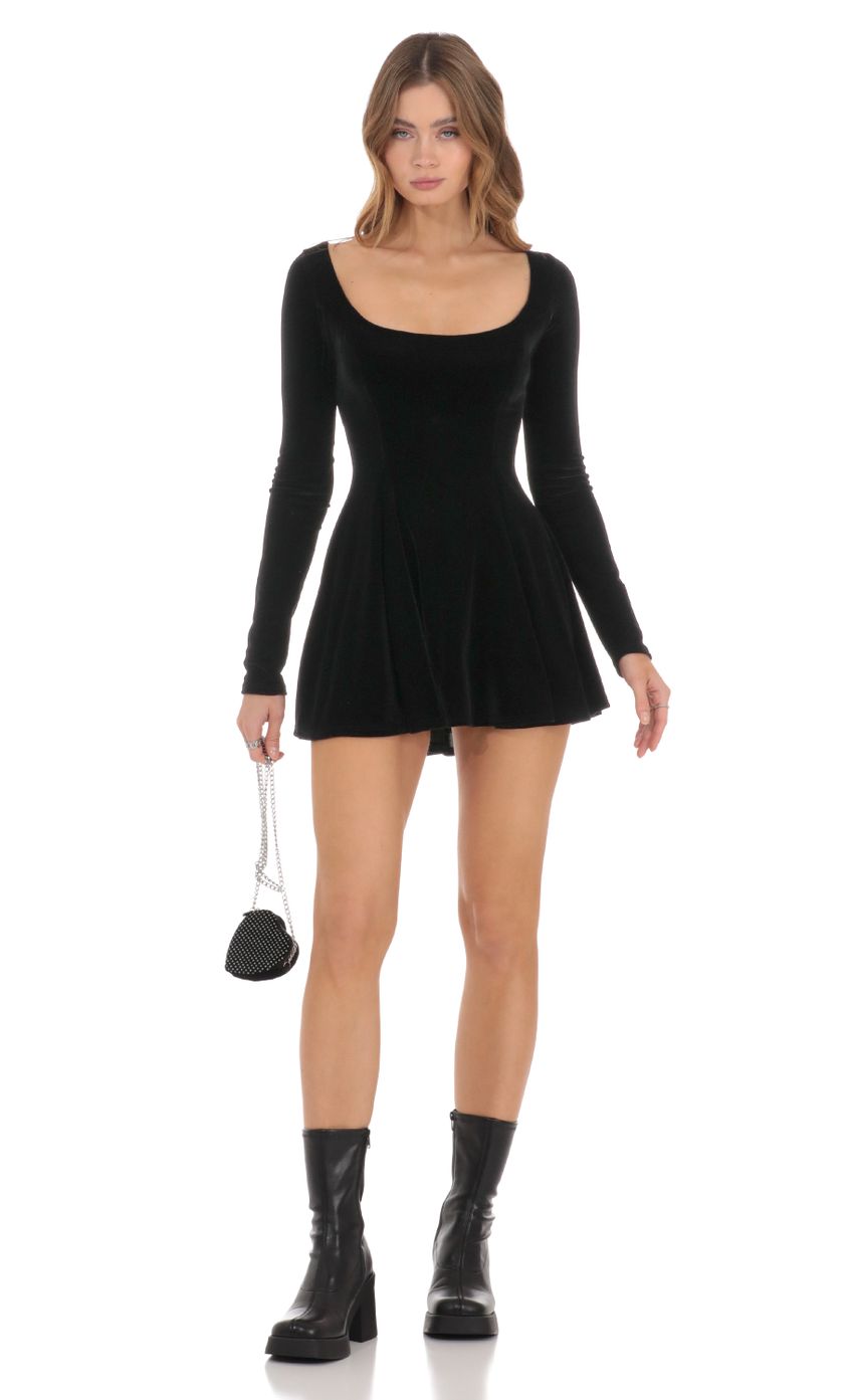 Velvet Satin Pink Tie Dress in Black - luluinthesky
