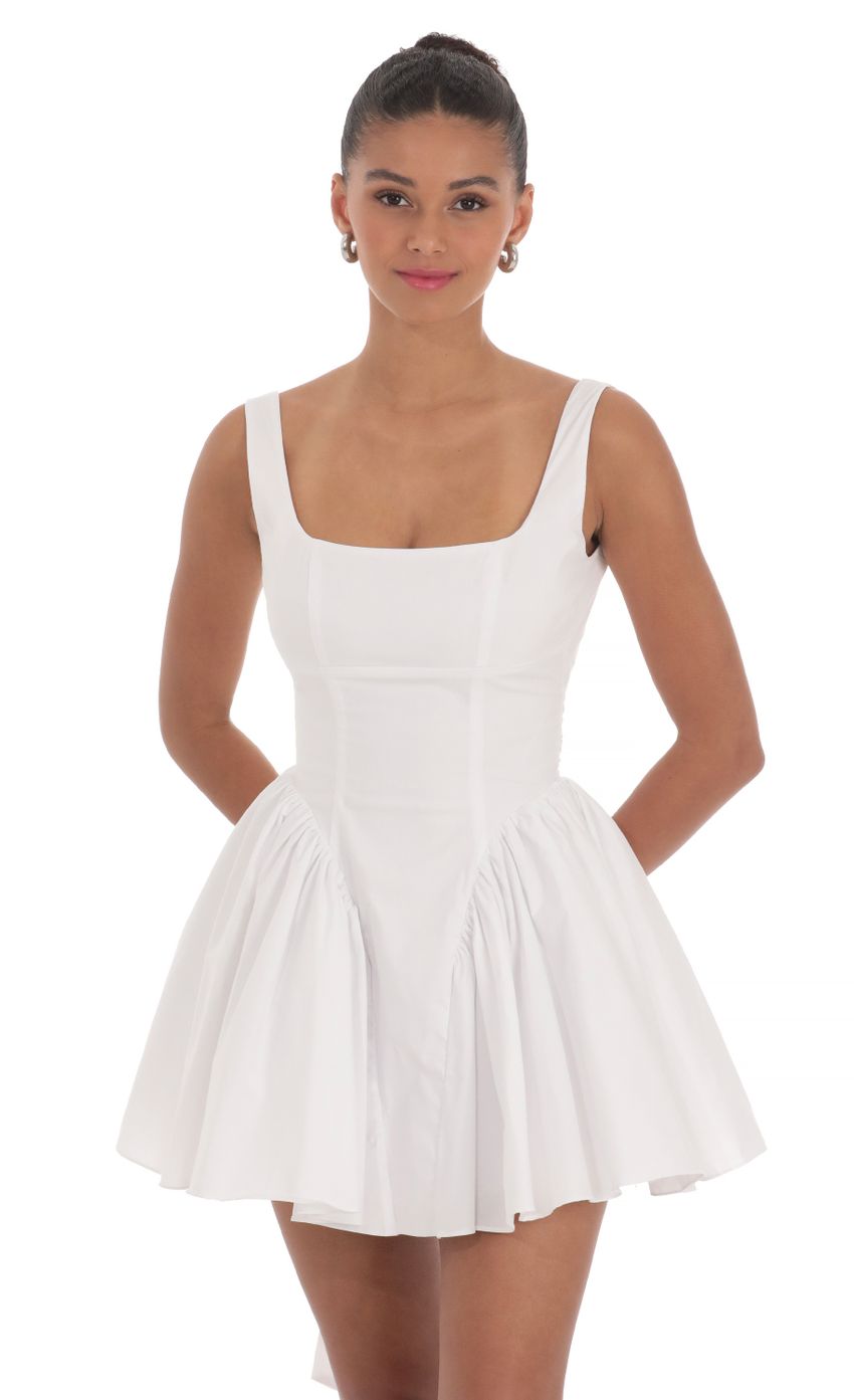 Open Back Flare Dress in White - luluinthesky