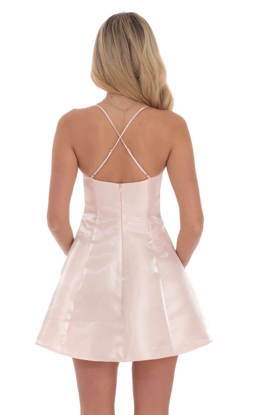 Sheen Fit and Flare Dress in Pink - luluinthesky
