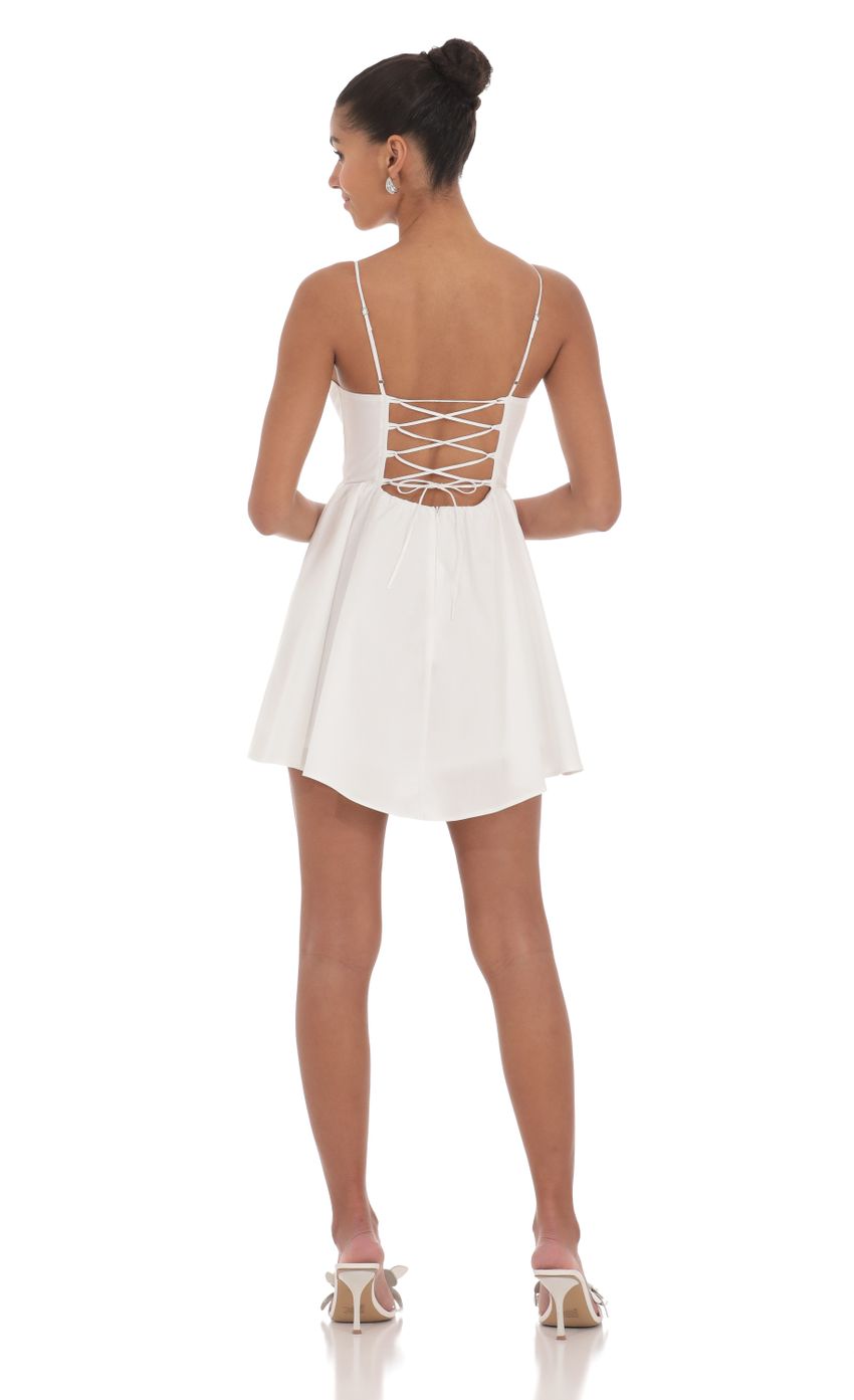 Corset Fit and Flare Dress in White - luluinthesky