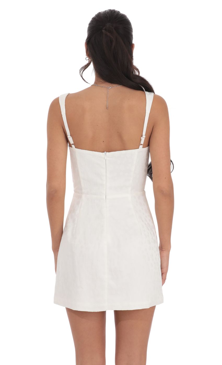 Jacquard Corset A-Line Dress in White - luluinthesky
