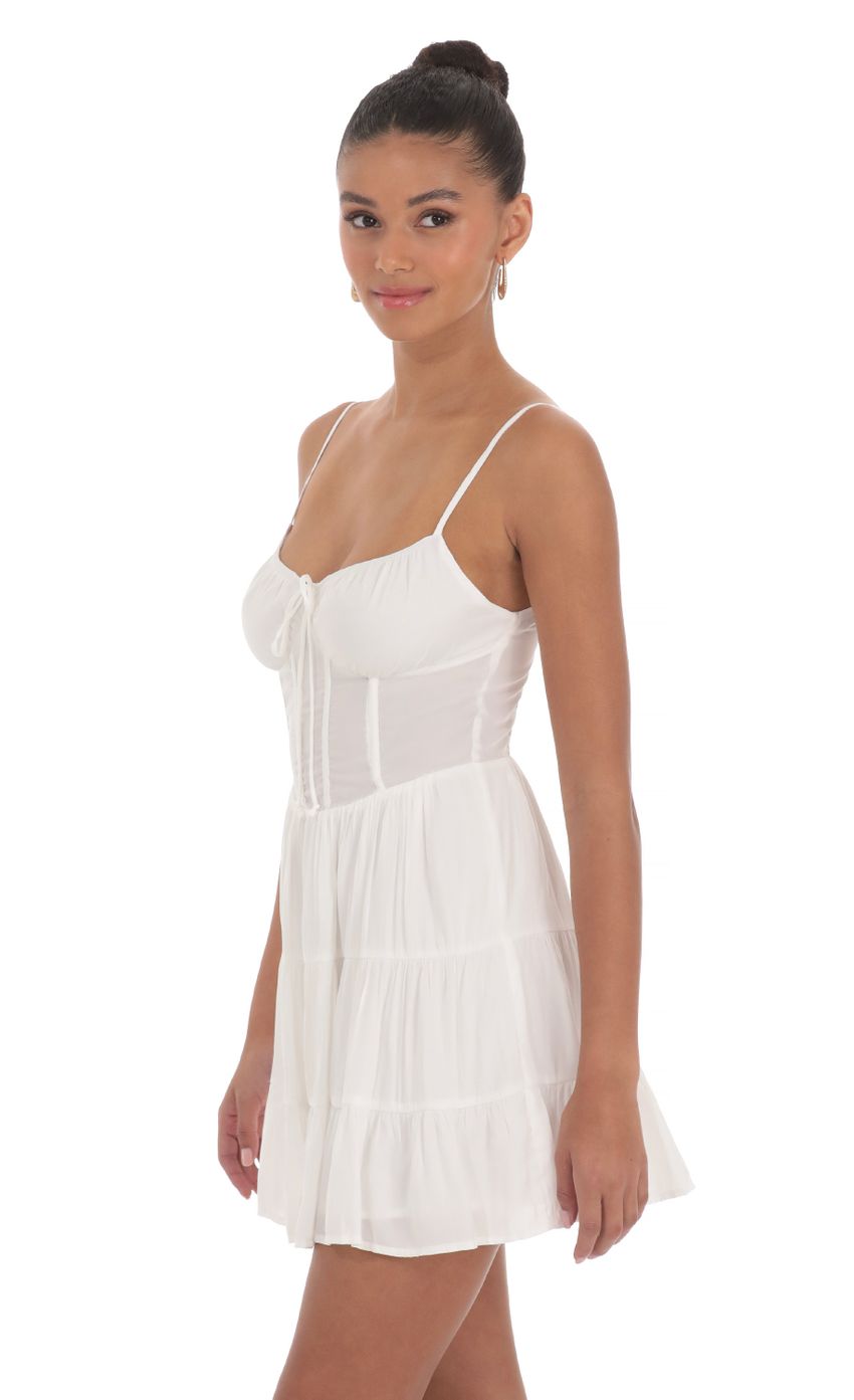 Corset A-line Dress in White - luluinthesky