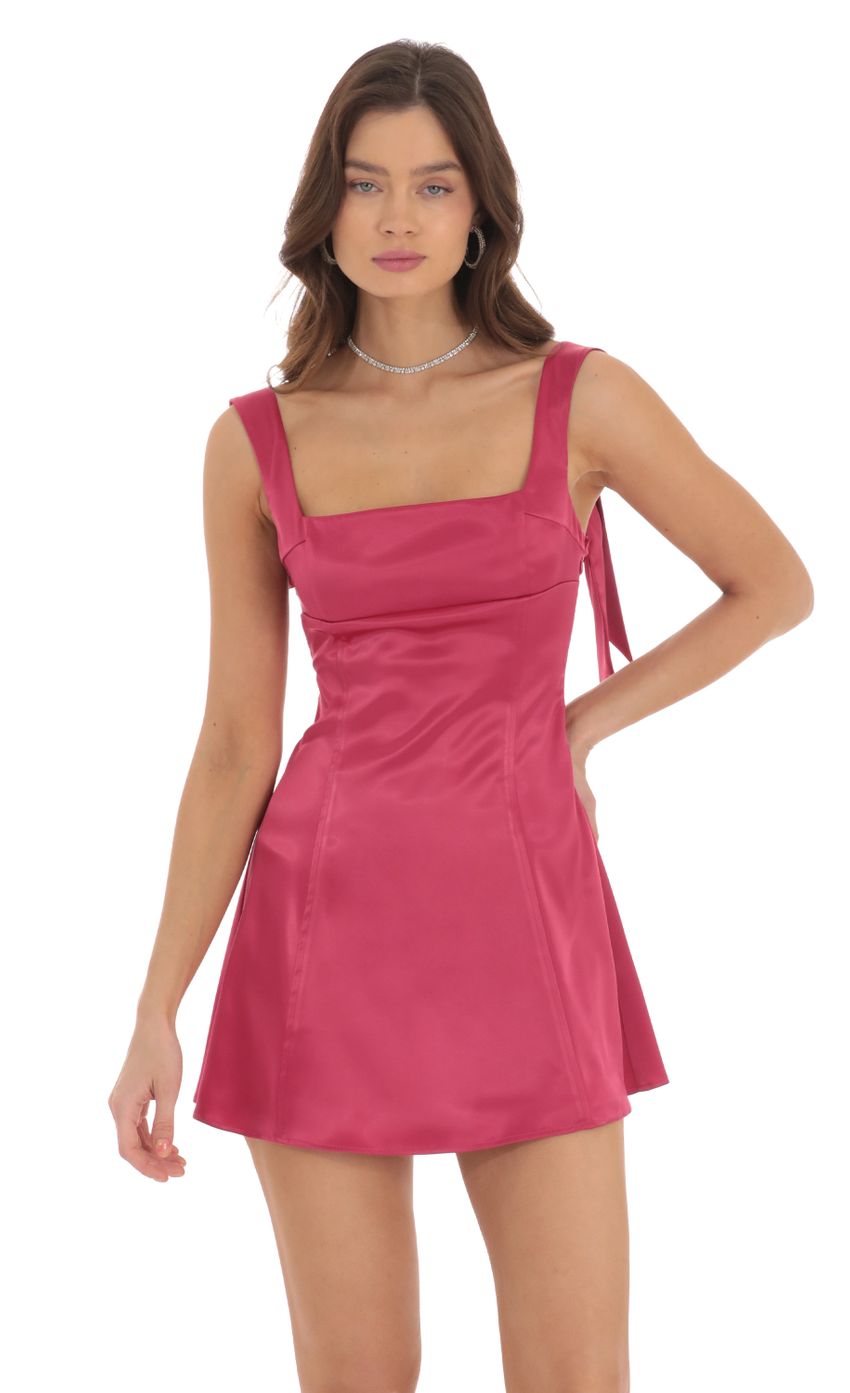 Back Bows Dress in Magenta - luluinthesky