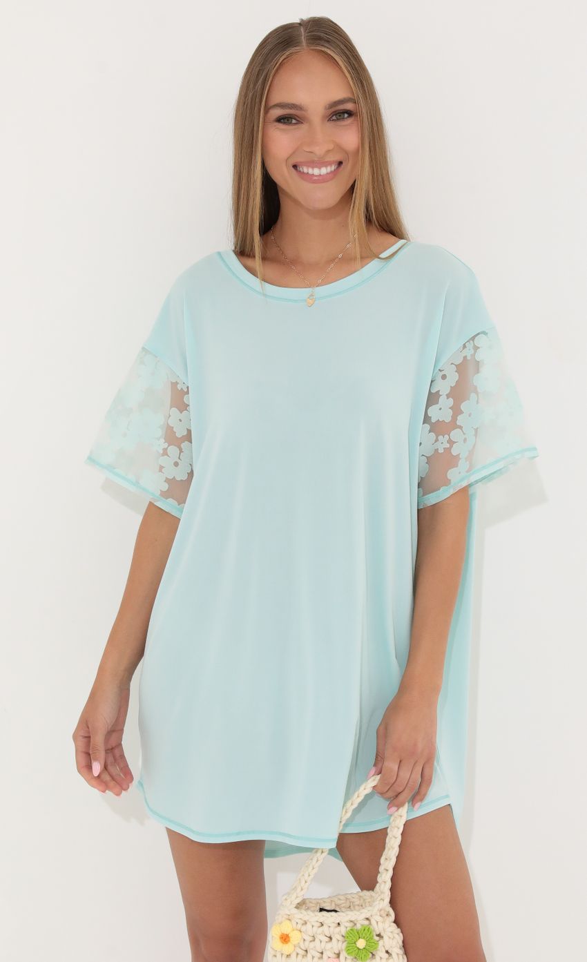 Shirt Dress in Teal Flowers - luluinthesky
