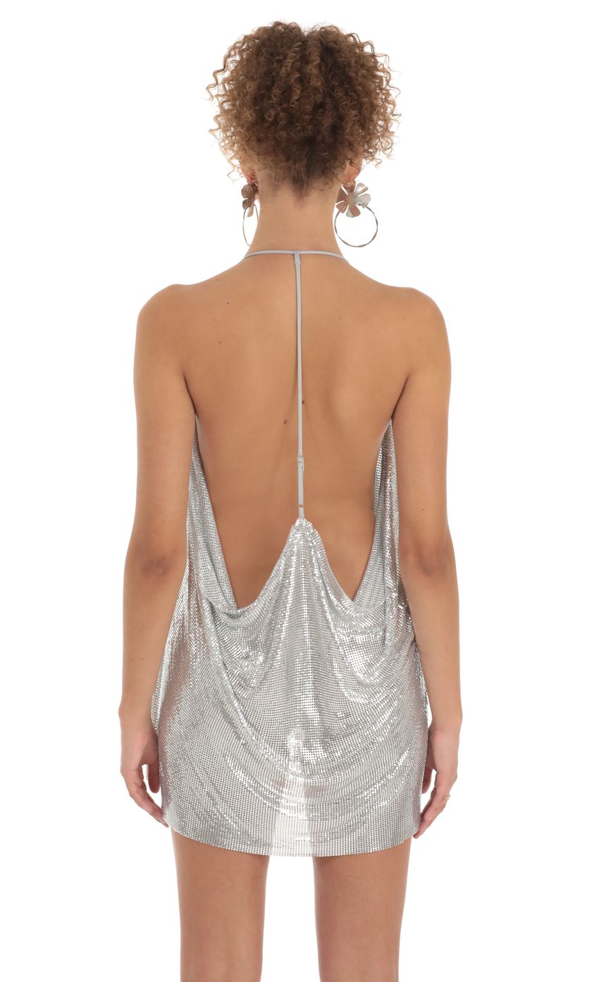 Safina Chainmail Shirt Dress in Silver - luluinthesky