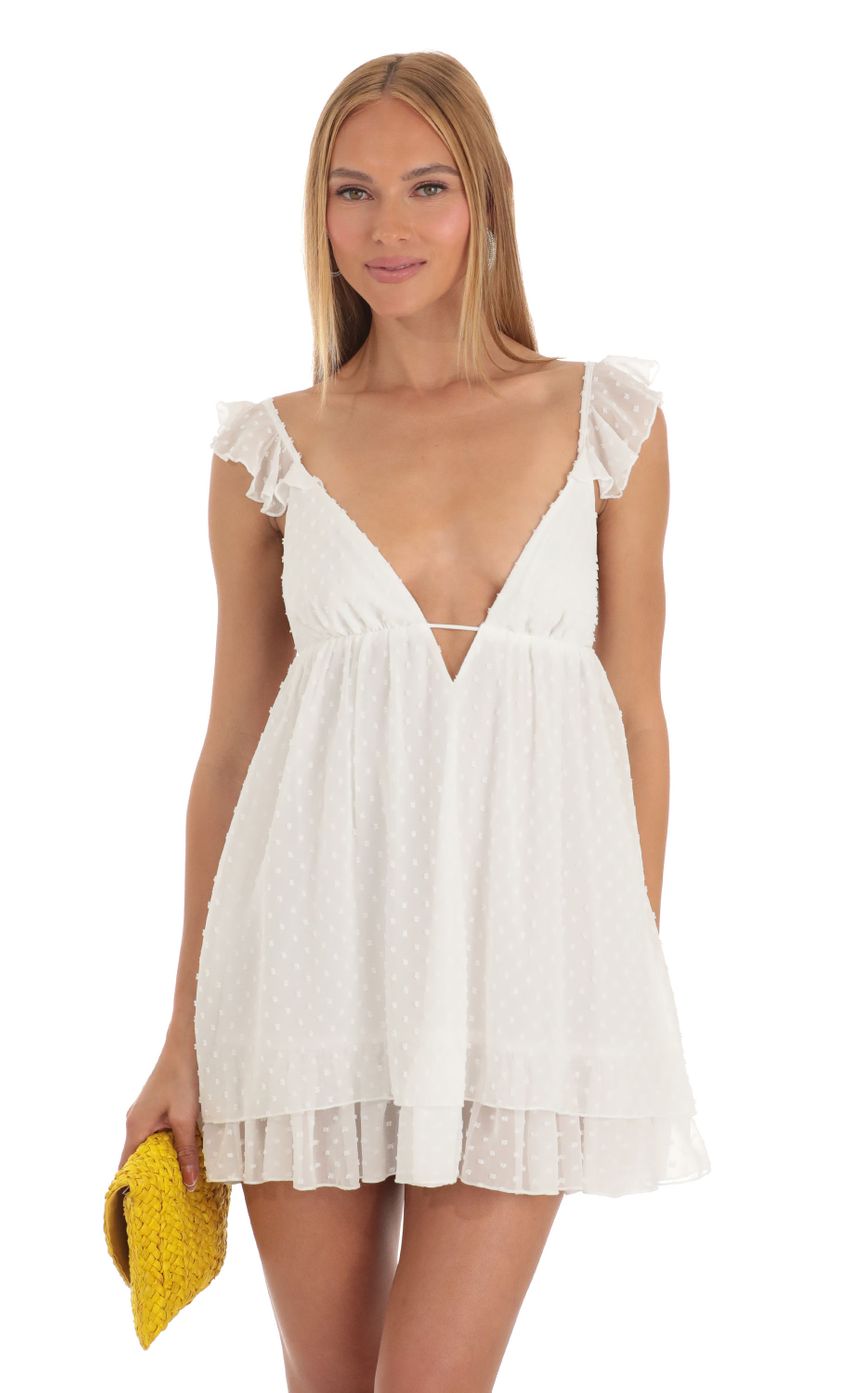 Dotted Flare Dress in White - luluinthesky