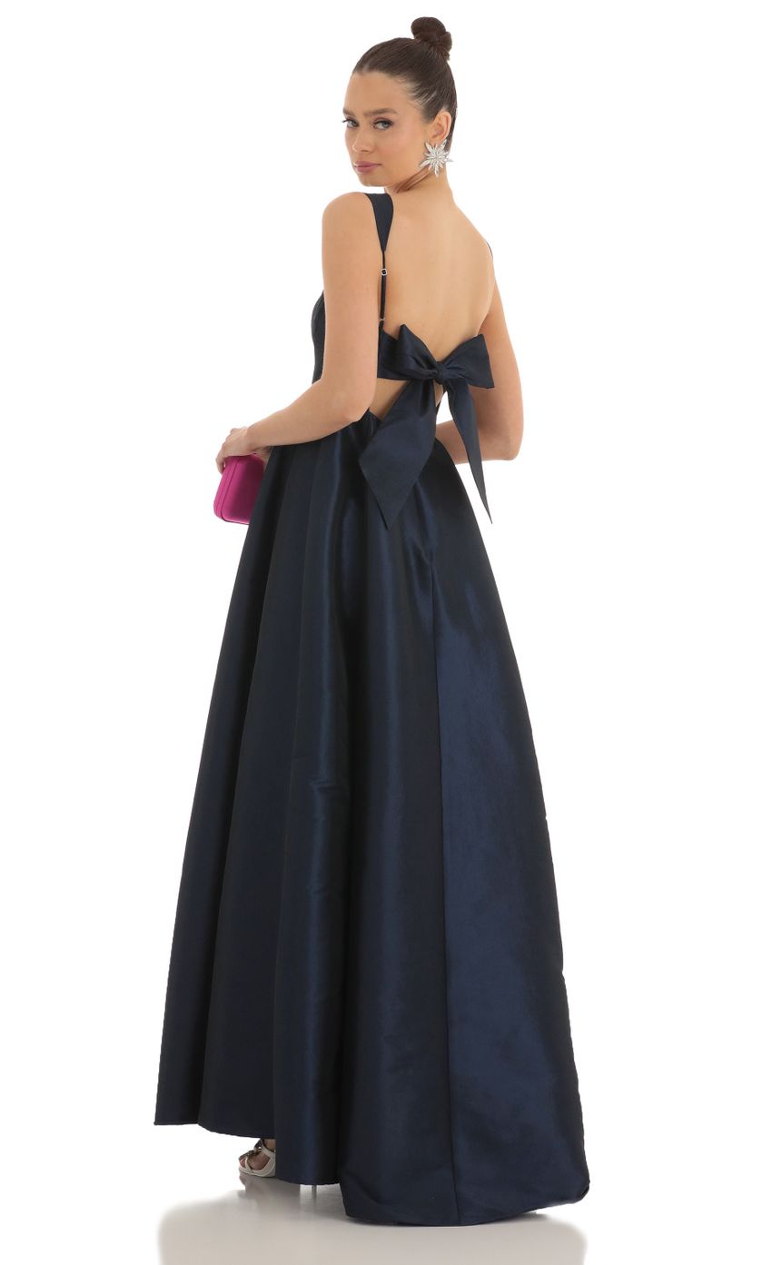 Fit and Flare Maxi Dress in Navy - luluinthesky