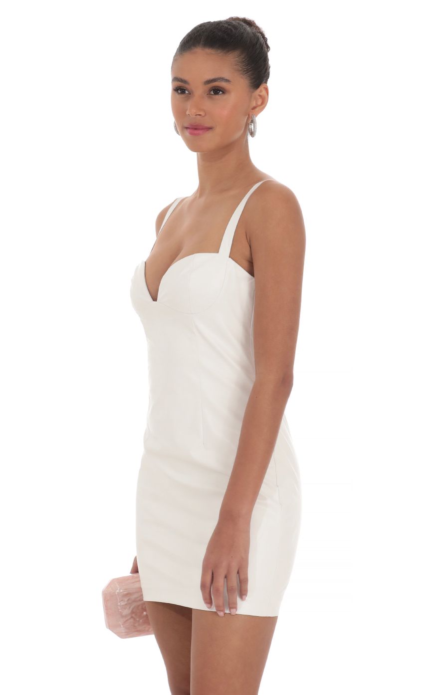 Faux Leather Dress in White - luluinthesky