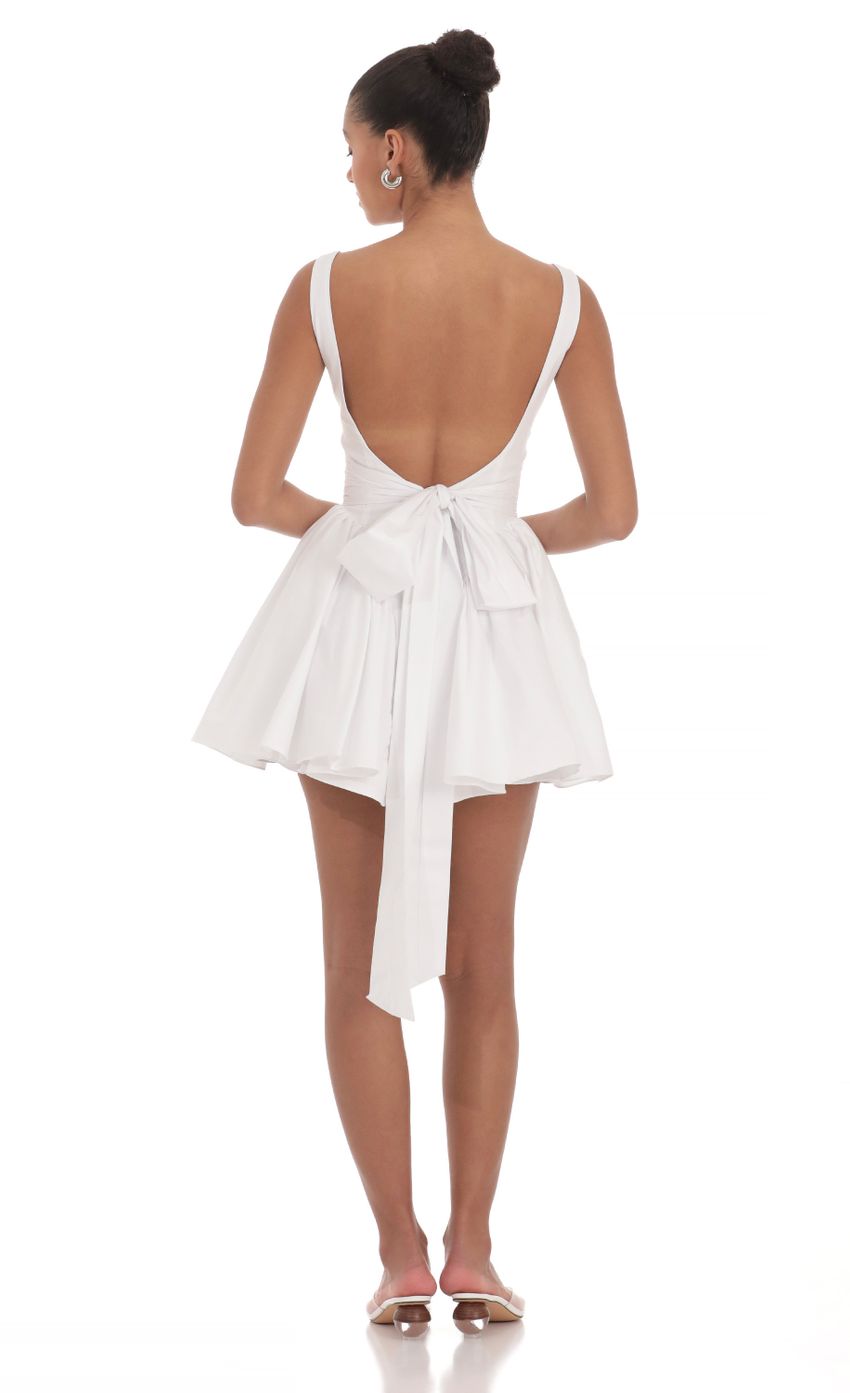 Open Back Flare Dress in White - luluinthesky