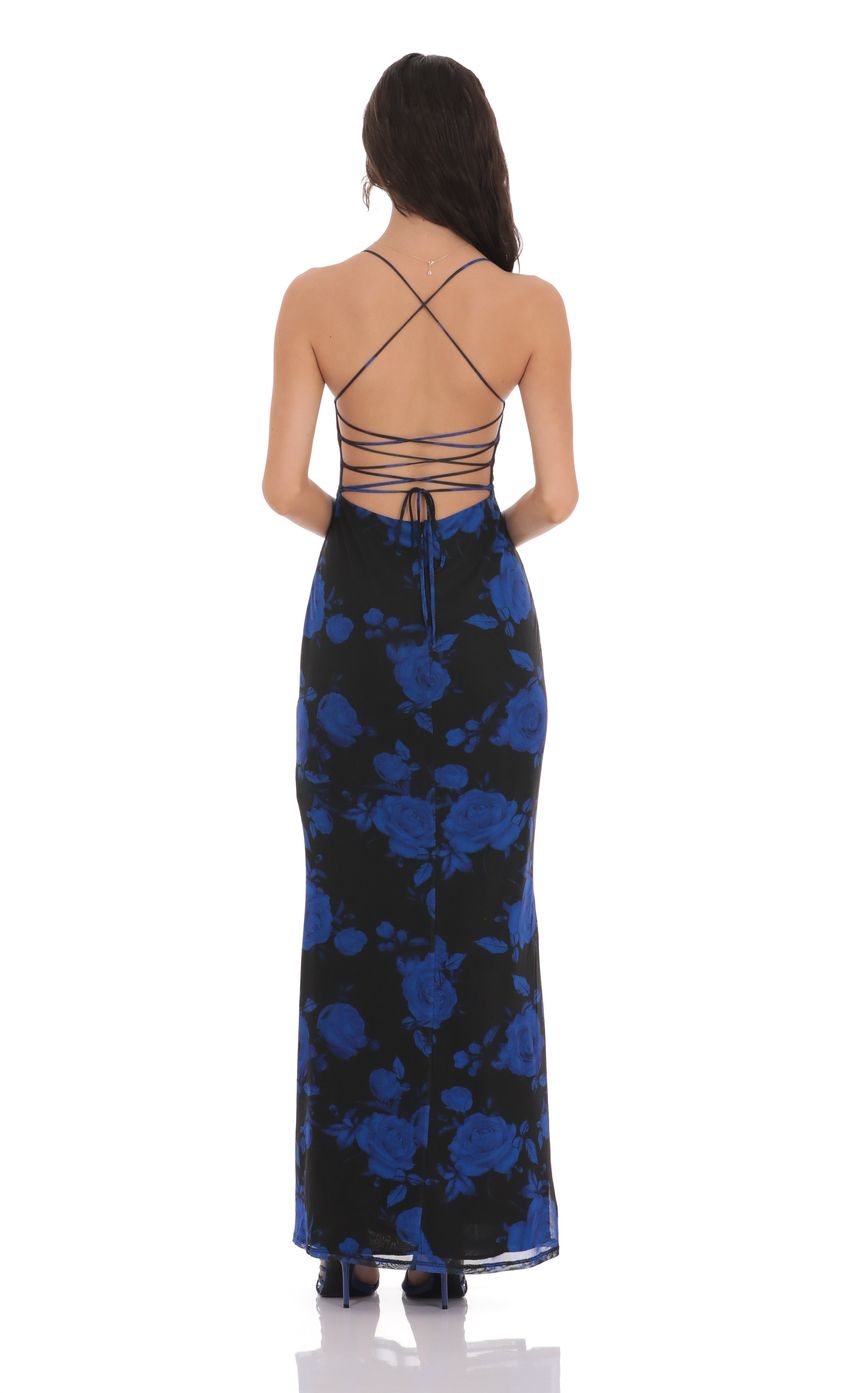 Floral Bodycon Open Back Maxi Dress - luluinthesky