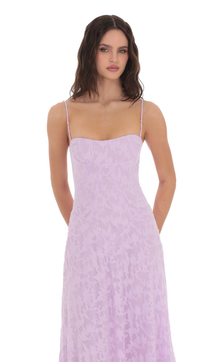 Burnout Lace-Up Maxi Dress in Lavender - luluinthesky