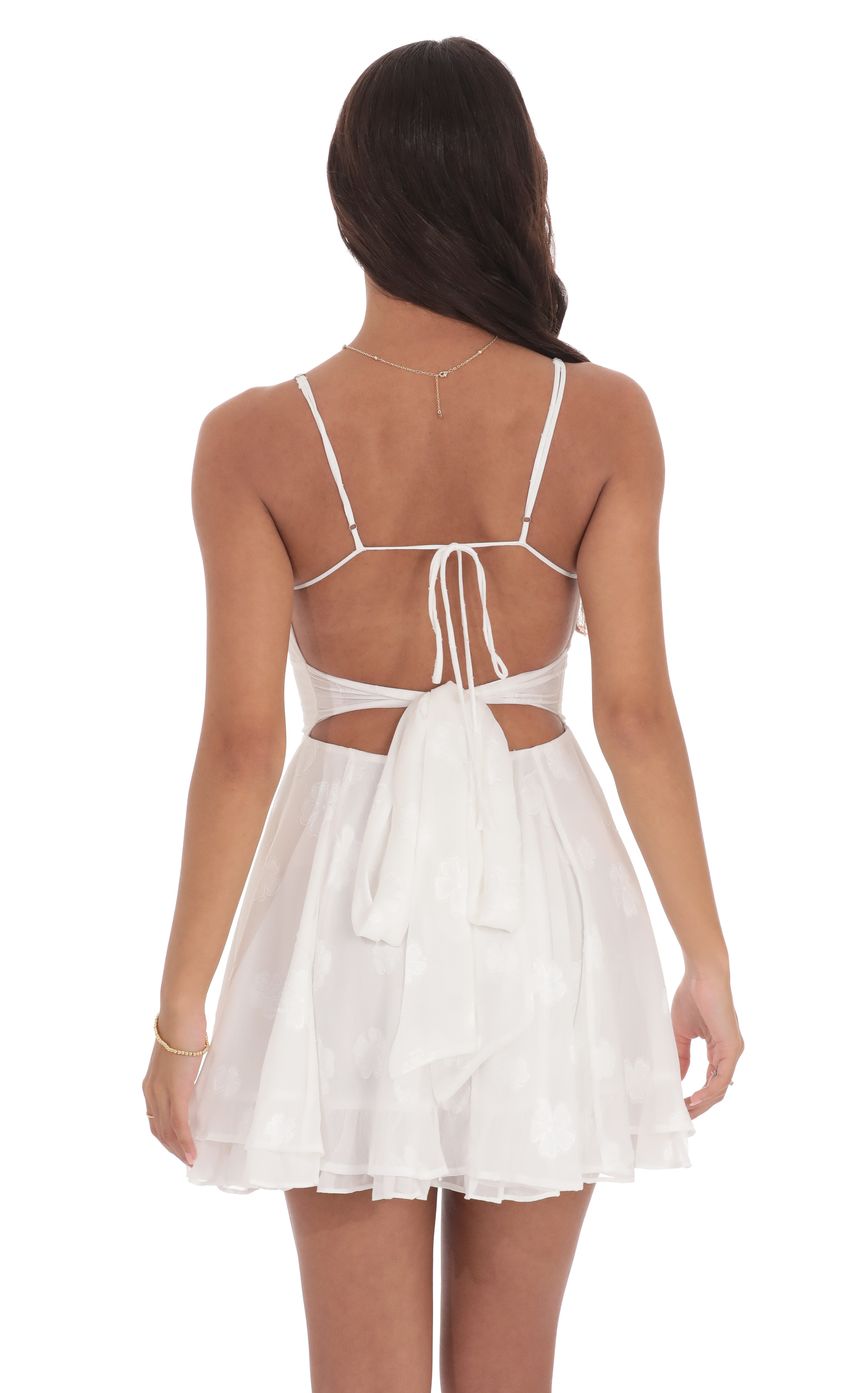 Fit and Flare Dress in Floral White - luluinthesky