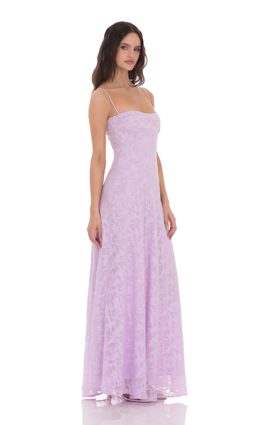 Burnout Lace-Up Maxi Dress in Lavender - luluinthesky
