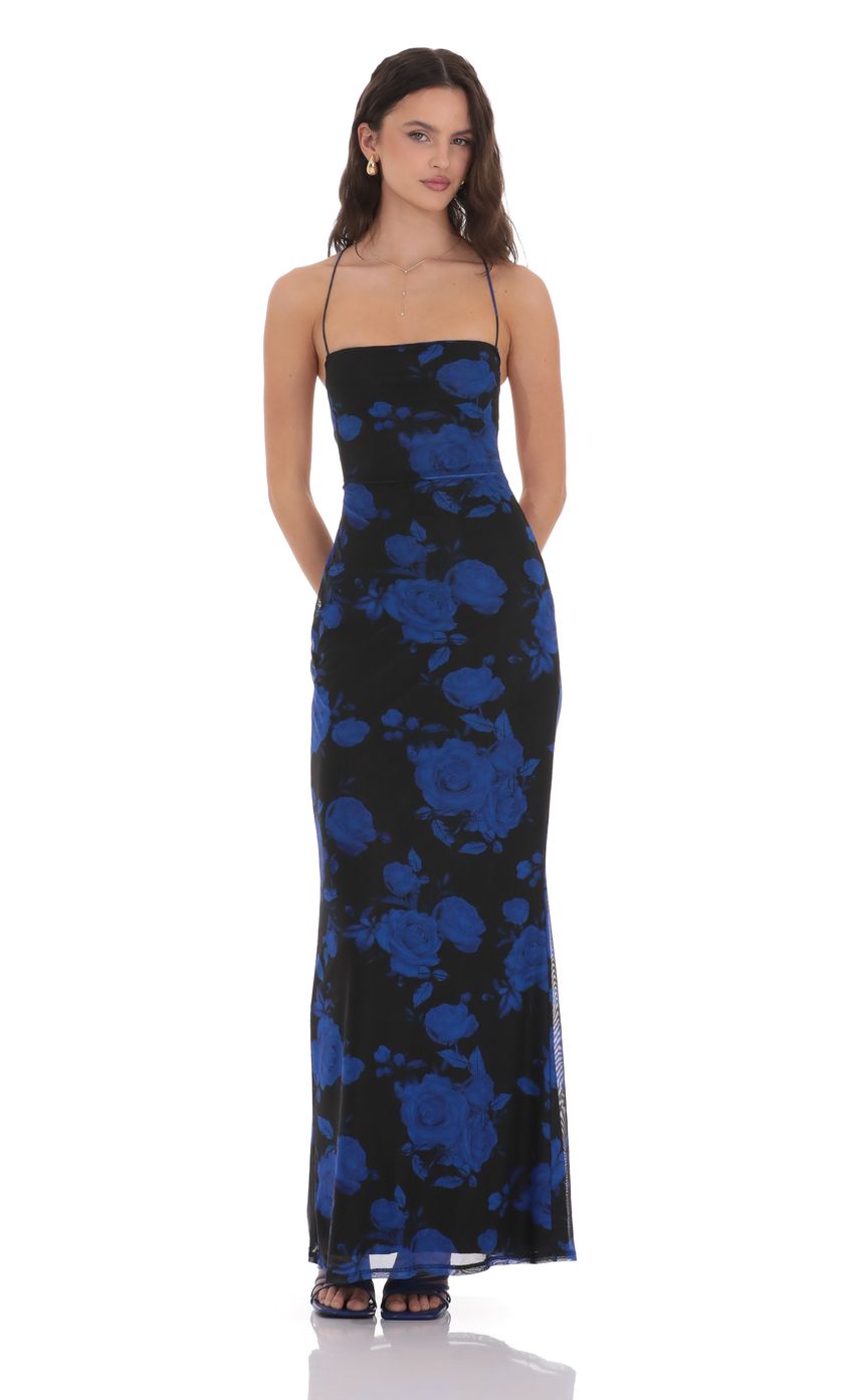 Floral Bodycon Open Back Maxi Dress - luluinthesky