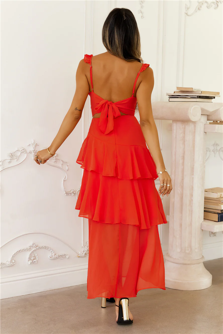 Trailblazing Maxi Dress Red - luluinthesky