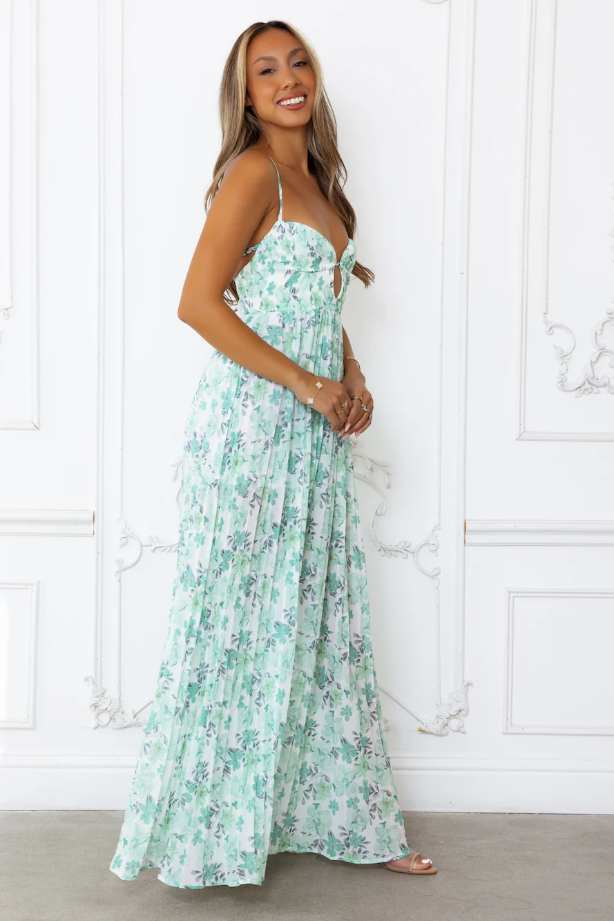 Celestial Daydreams Maxi Dress Green - luluinthesky