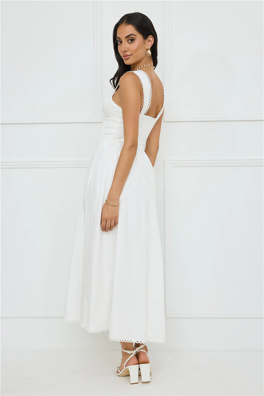 Luxe Serene Midi Dress White - luluinthesky