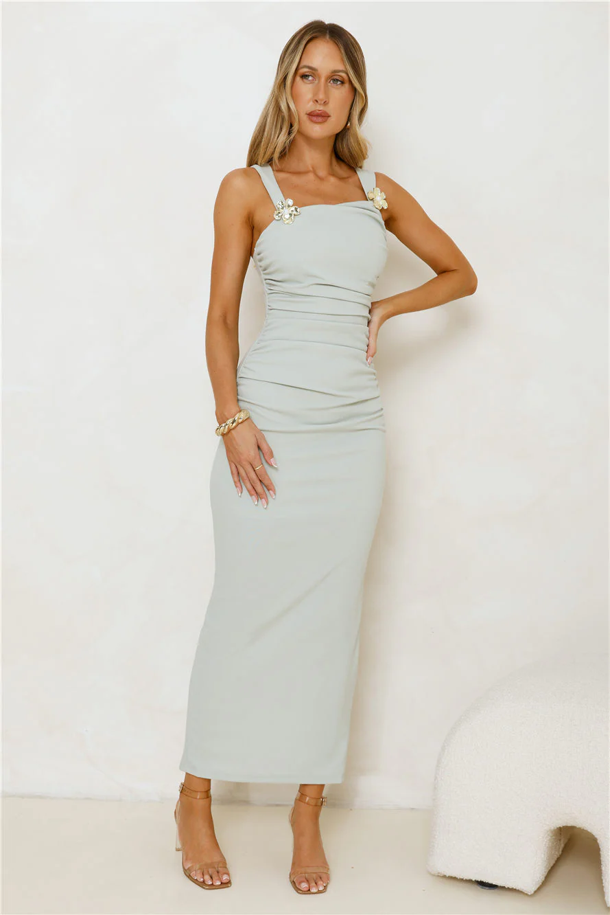 Garden Reverie Maxi Dress Sage - luluinthesky