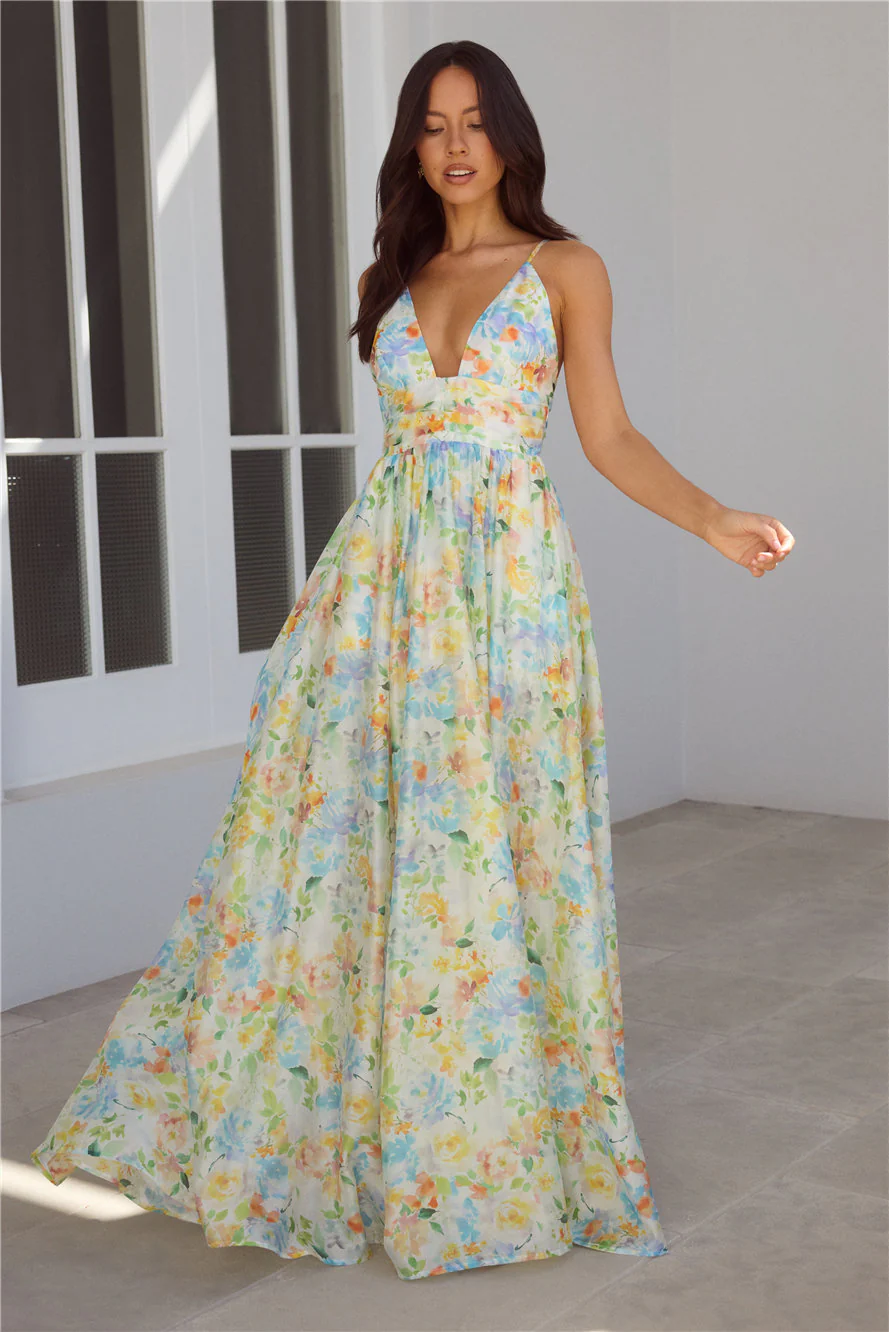 Buttercup Fields Maxi Dress Print - luluinthesky