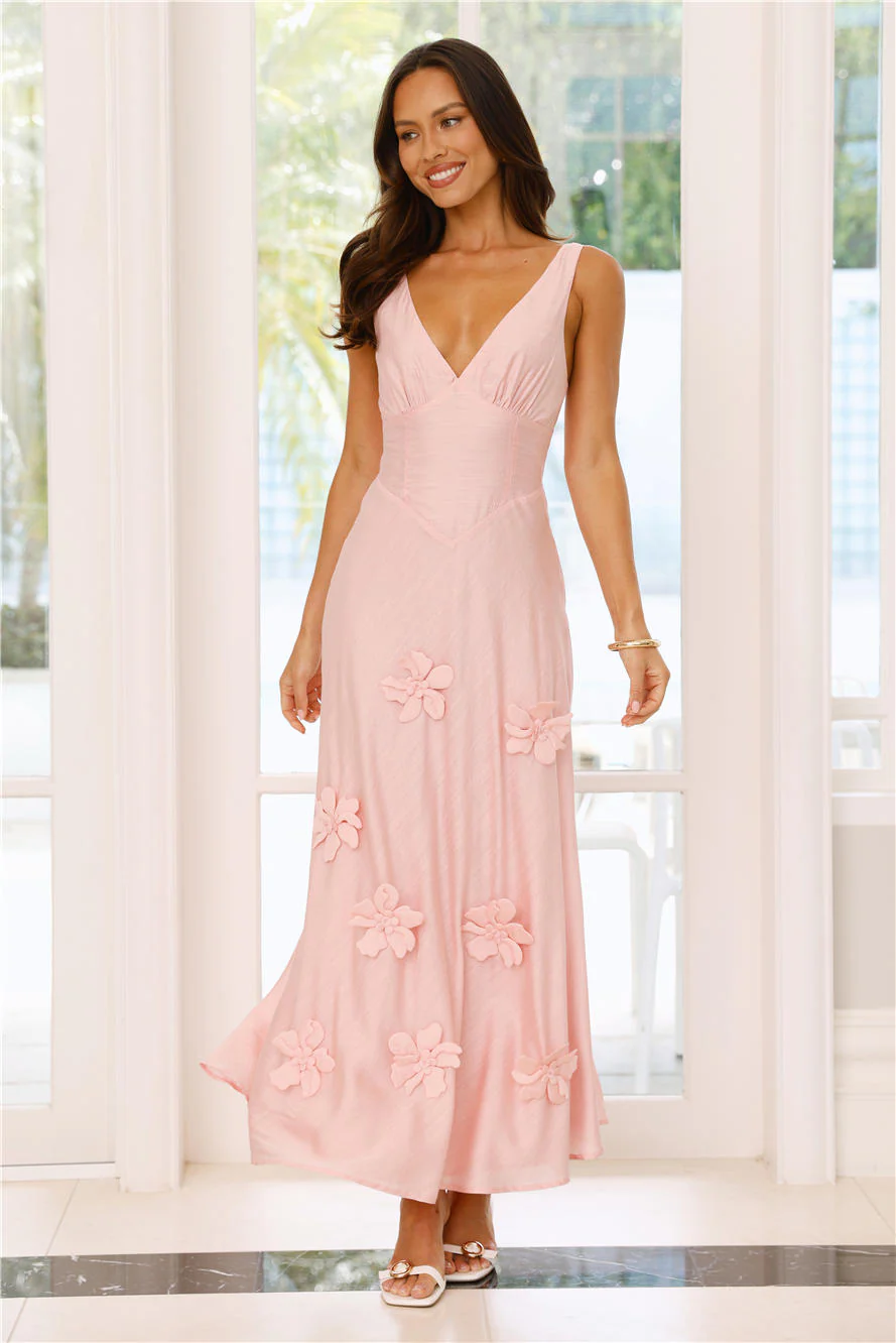 Juicy Floral Maxi Dress Pink - luluinthesky