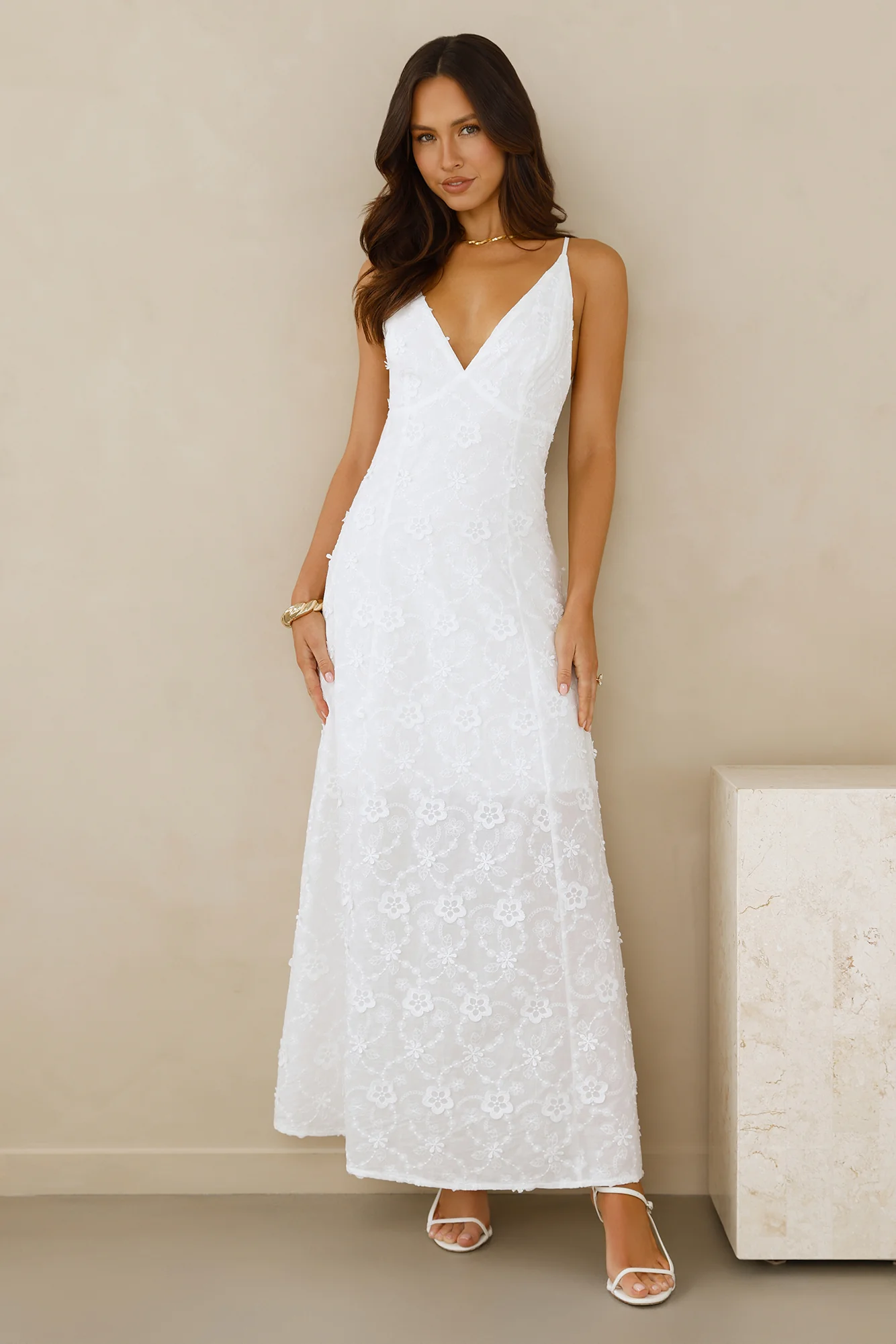 Soft Moonbeam Maxi Dress White - luluinthesky