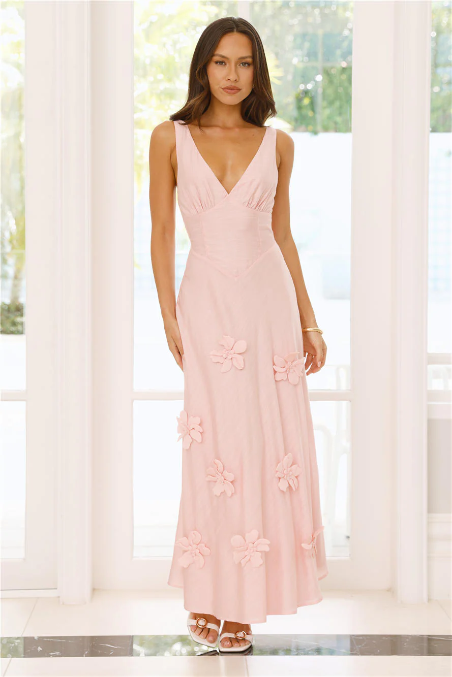 Juicy Floral Maxi Dress Pink - luluinthesky