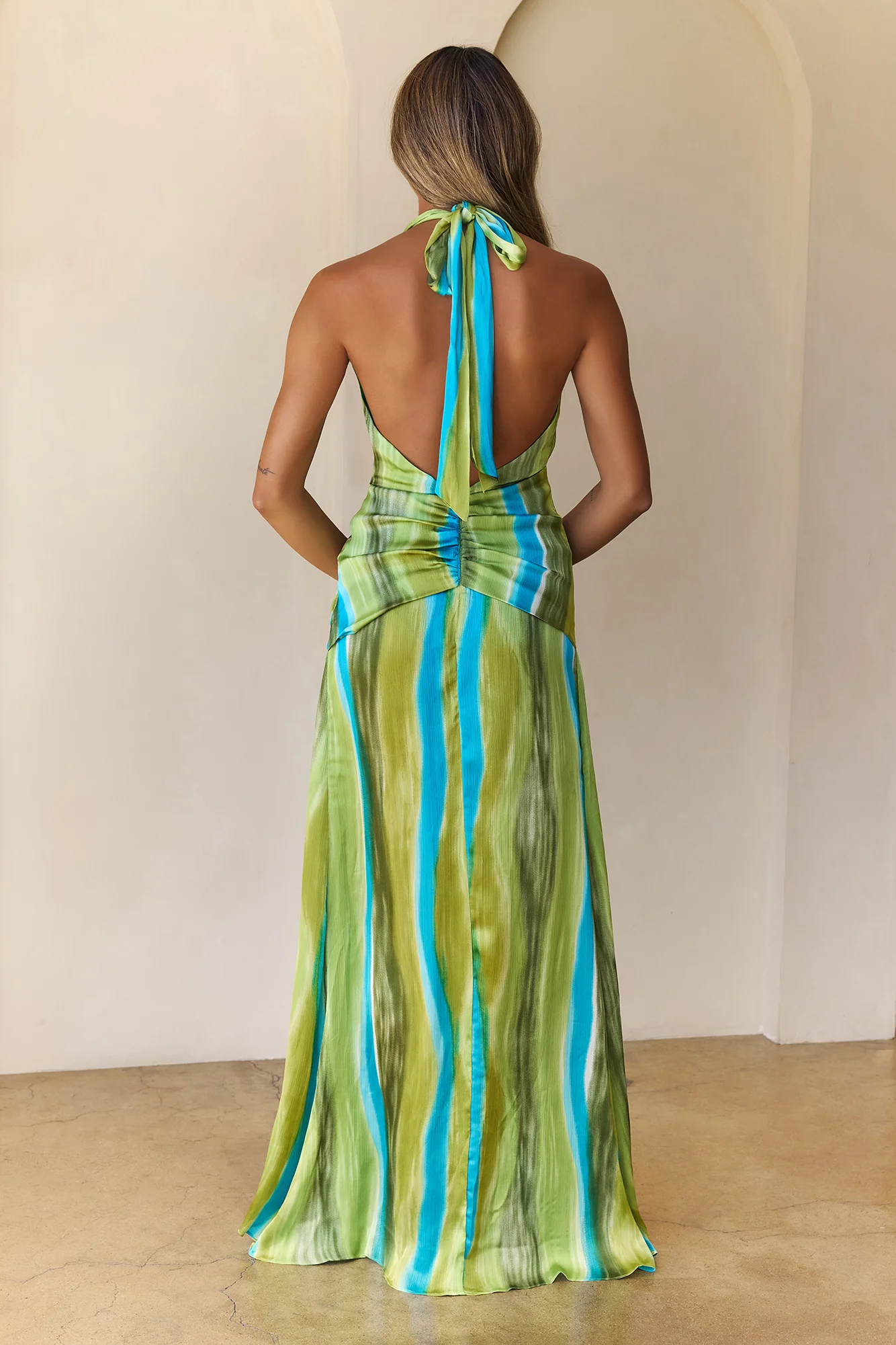 Rio Halter Maxi Dress Green - luluinthesky