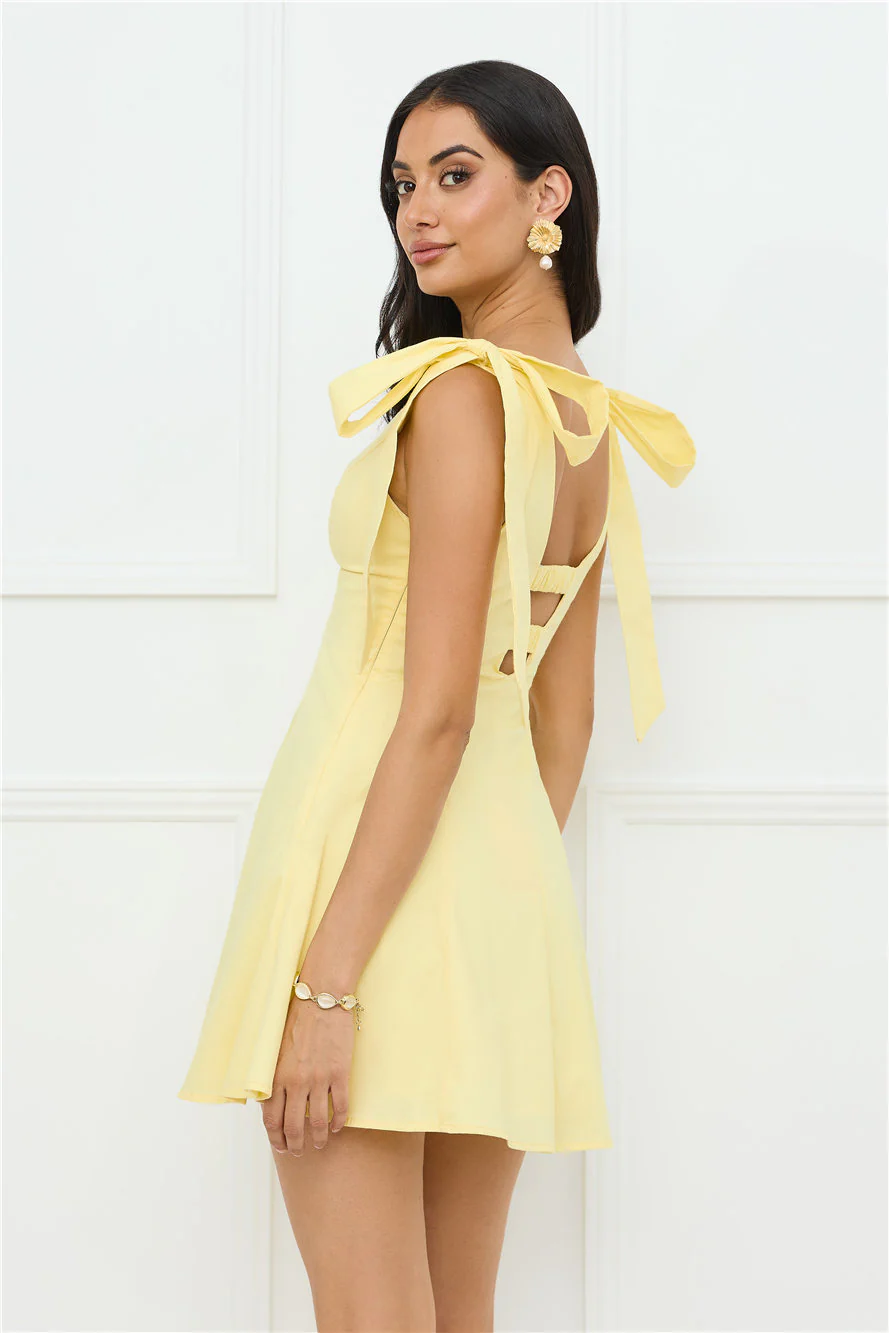 Pretty In Power Mini Dress Yellow - luluinthesky