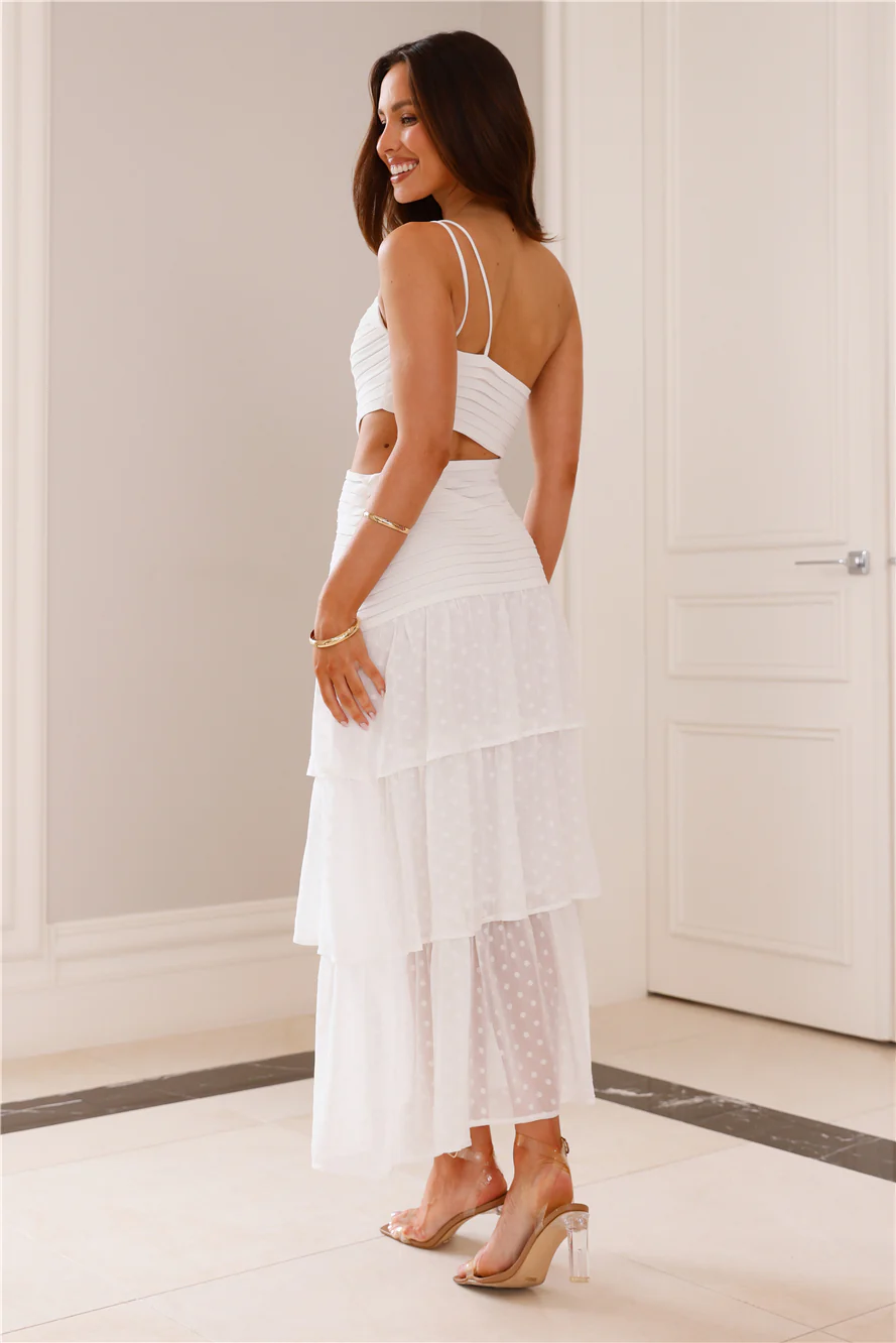 Day In Manhattan One Shoulder Maxi Dress White - luluinthesky