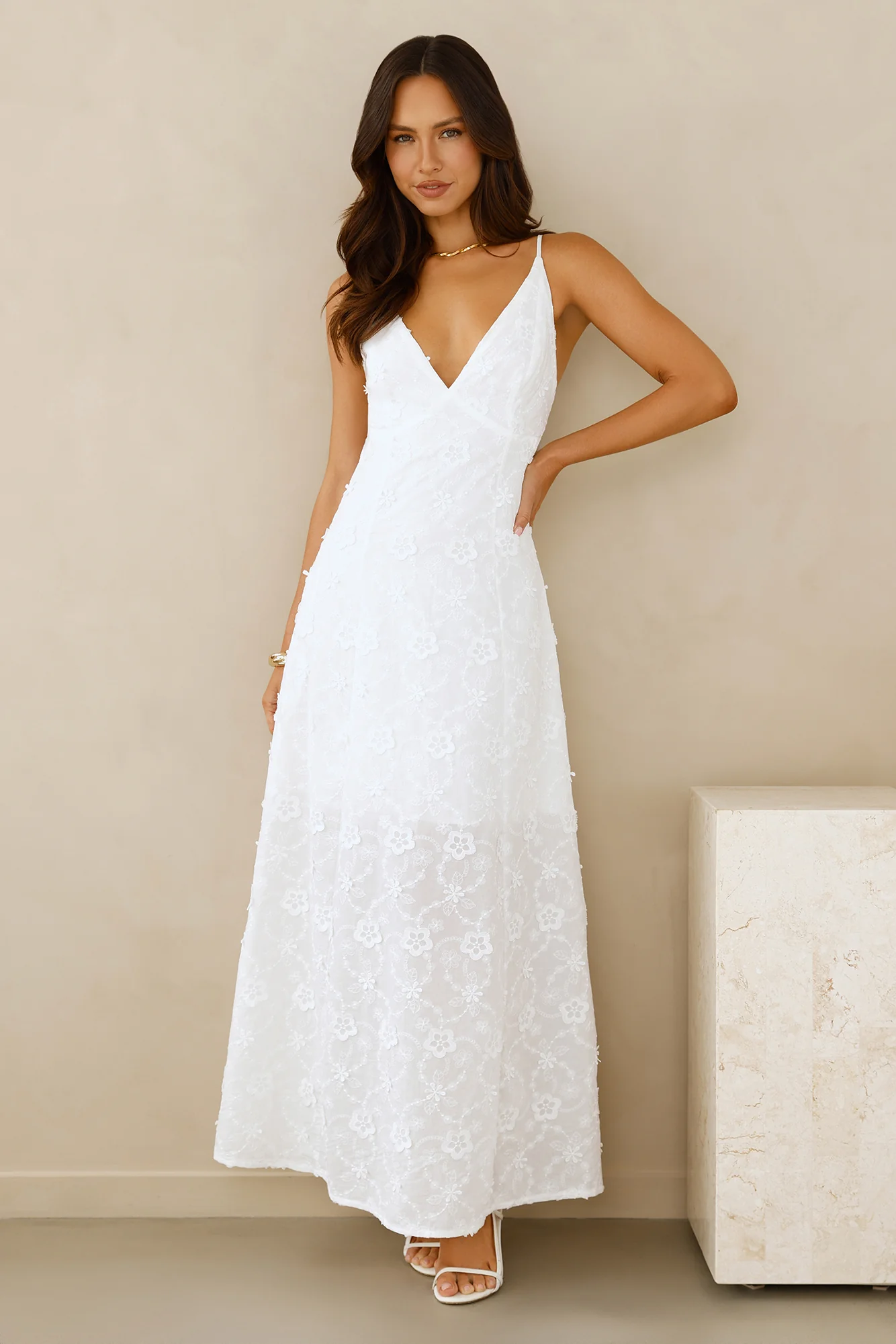 Soft Moonbeam Maxi Dress White - luluinthesky