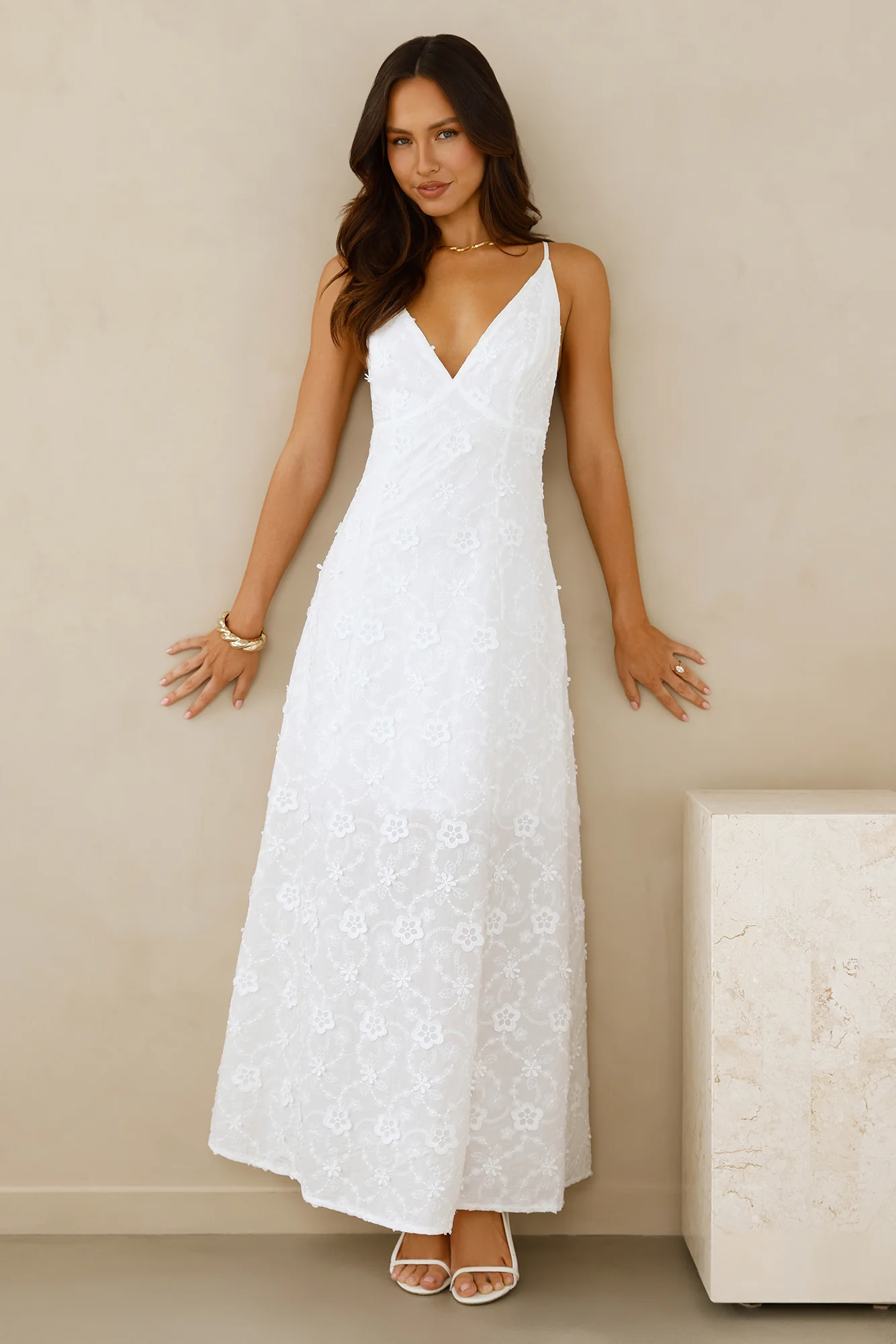Soft Moonbeam Maxi Dress White - luluinthesky