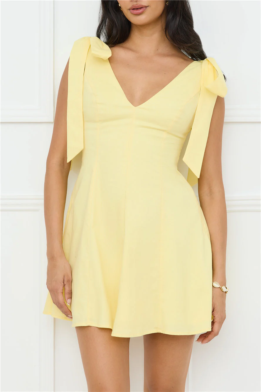 Pretty In Power Mini Dress Yellow - luluinthesky